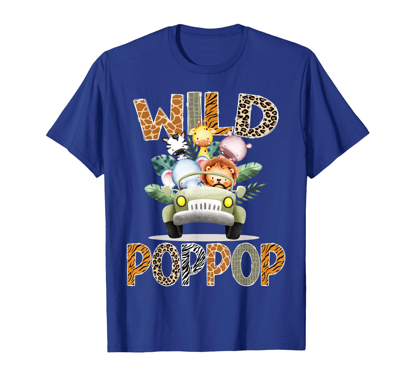 Wild PopPop Safari Jungle Animals 1st Birthday Truck T-Shirt
