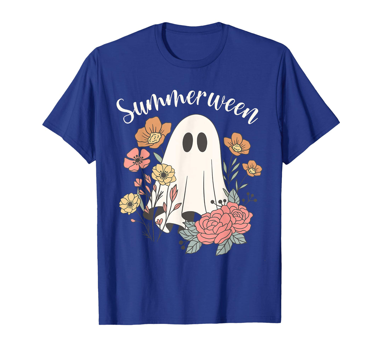 Summerween Wildflower Funny Ghost Spooky Season Halloween T-Shirt