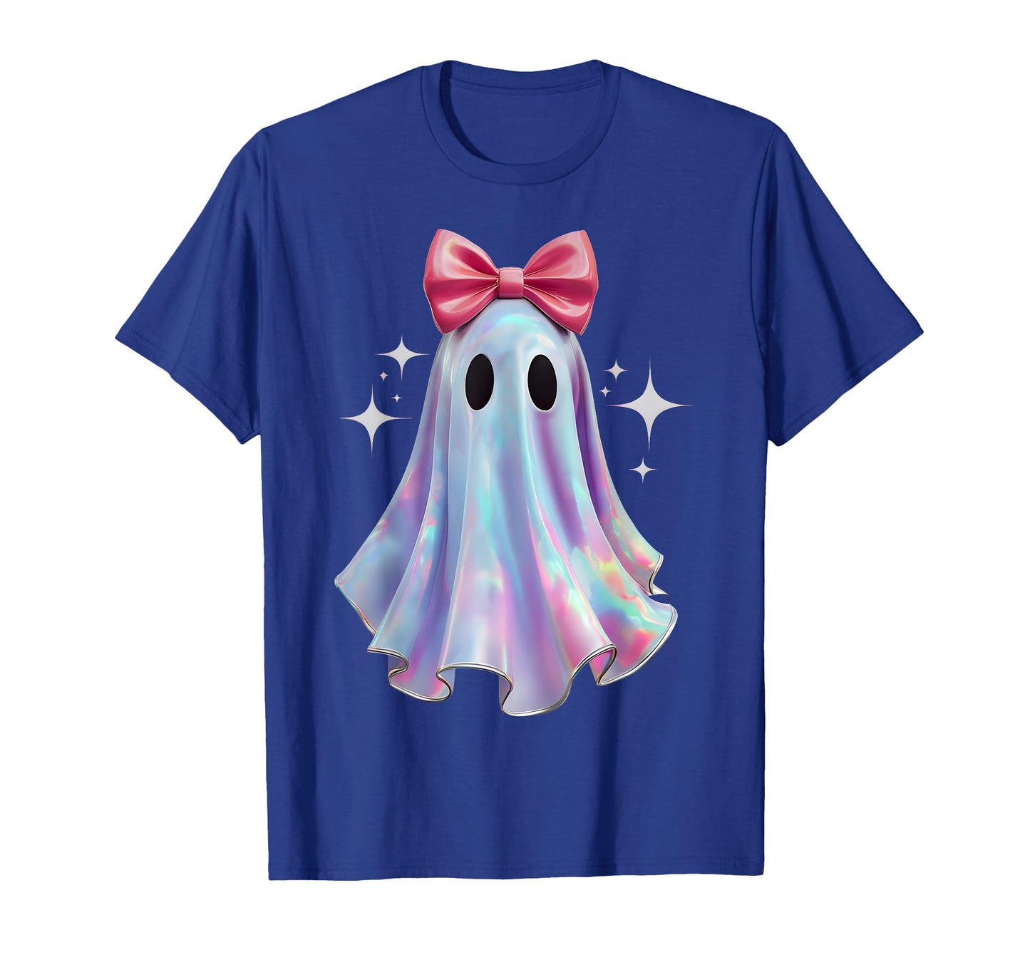Pastel Galaxy Ghost Halloween Girl Kids Ghost Coquette Bow T-Shirt