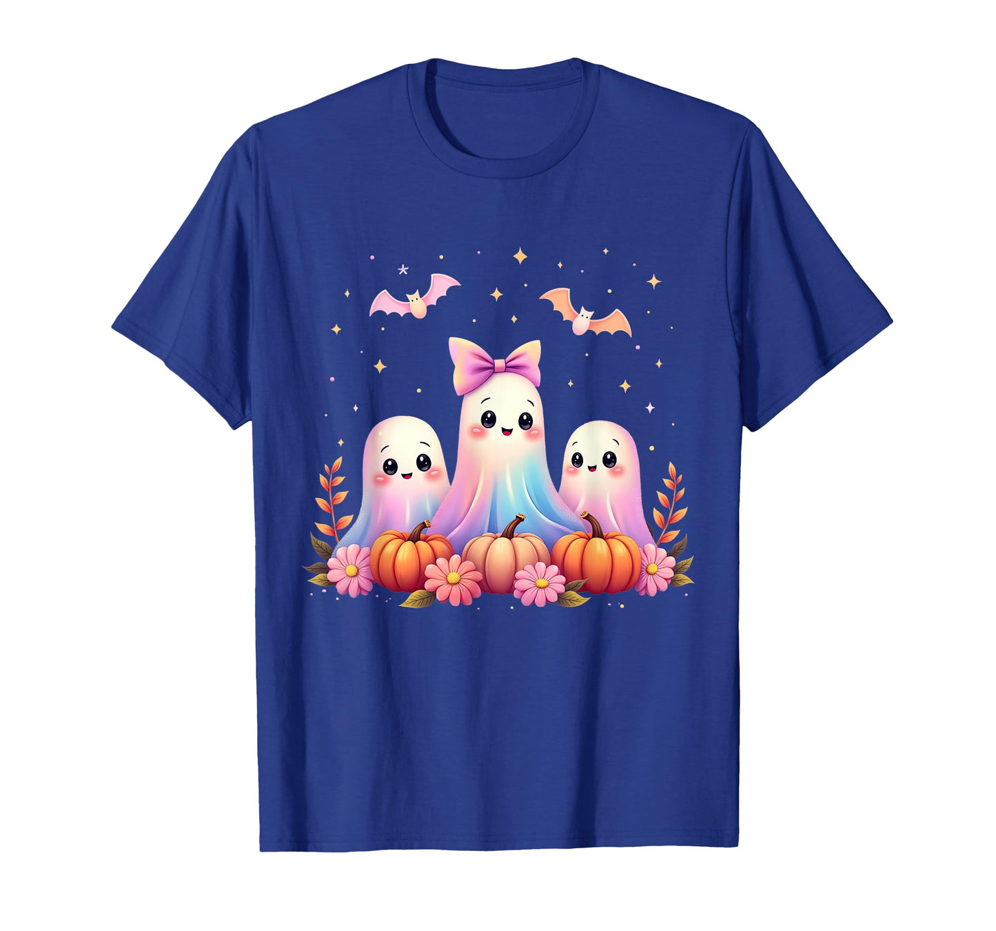 Halloween Ghost Coquette Bow Fall Pumpkin Spooky Season Girl T-Shirt