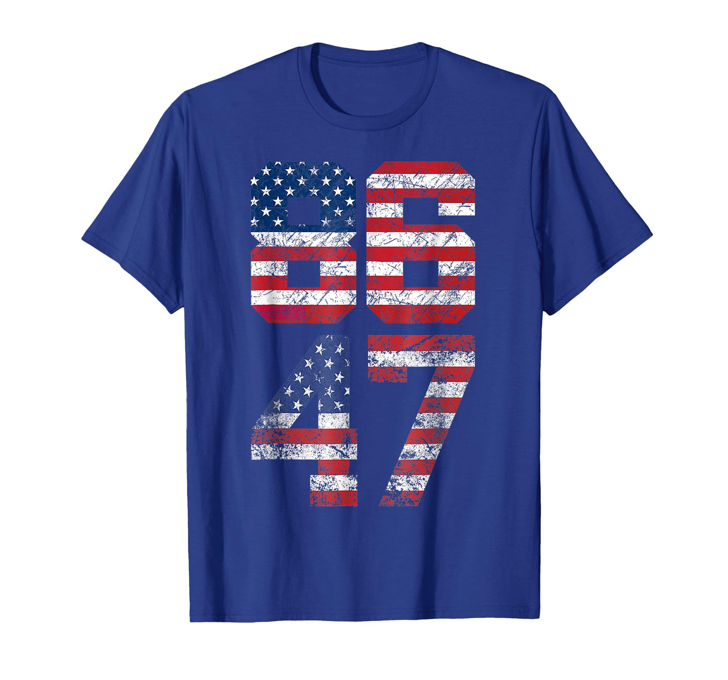 8647 Anti Trump 86 47 Retro Anti-Trump US Flag Impeach 47 US T-Shirt