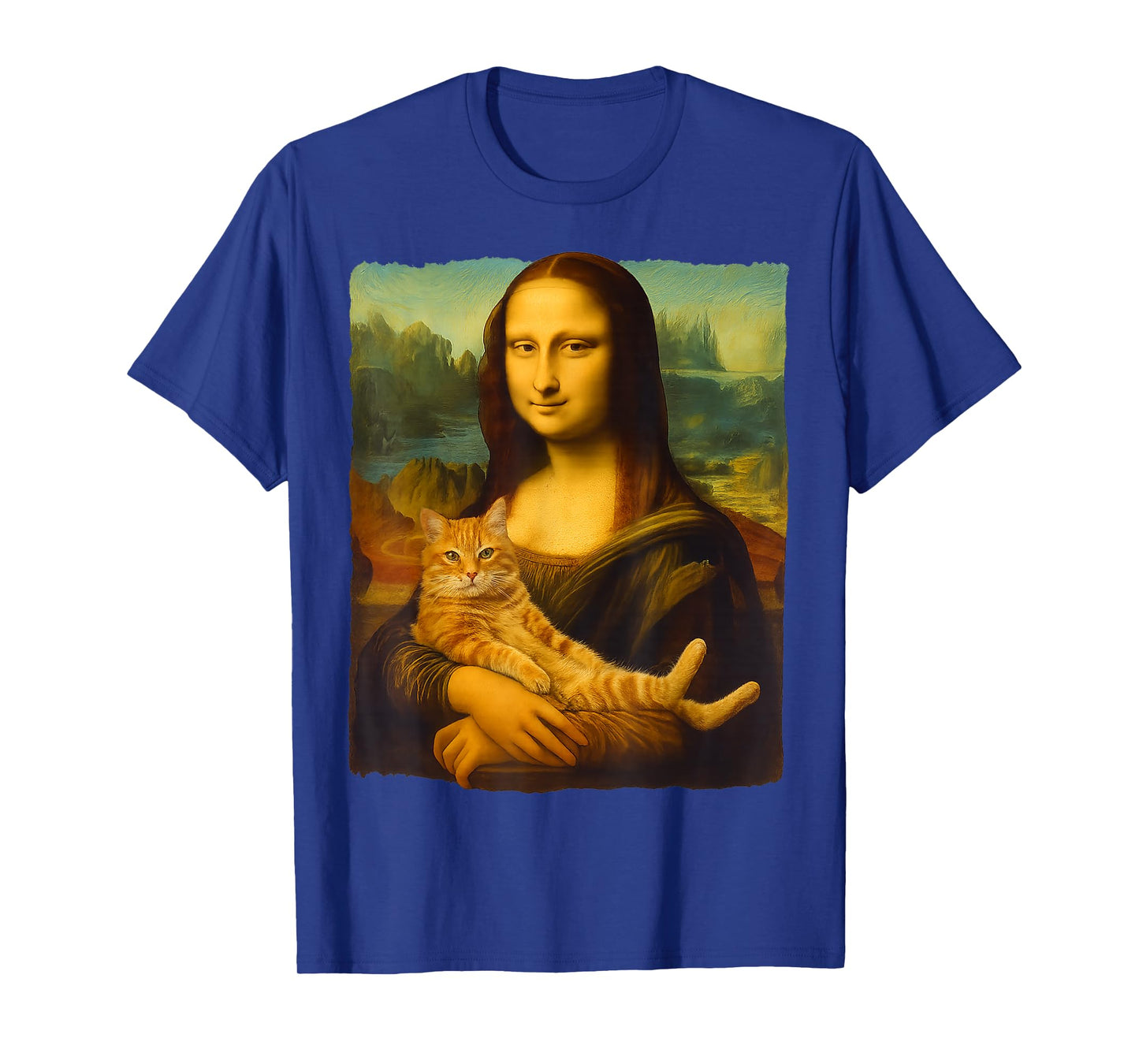 Mona Lisa Orange Cat Funny Gifts Cat Mom Cat Dad Cat Lover T-Shirt