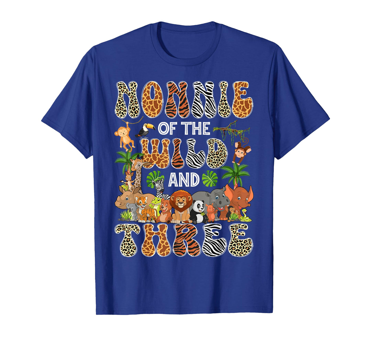 Nonnie Of The Wild And Three 3Rd Birthday Boy Safari Jungle T-Shirt