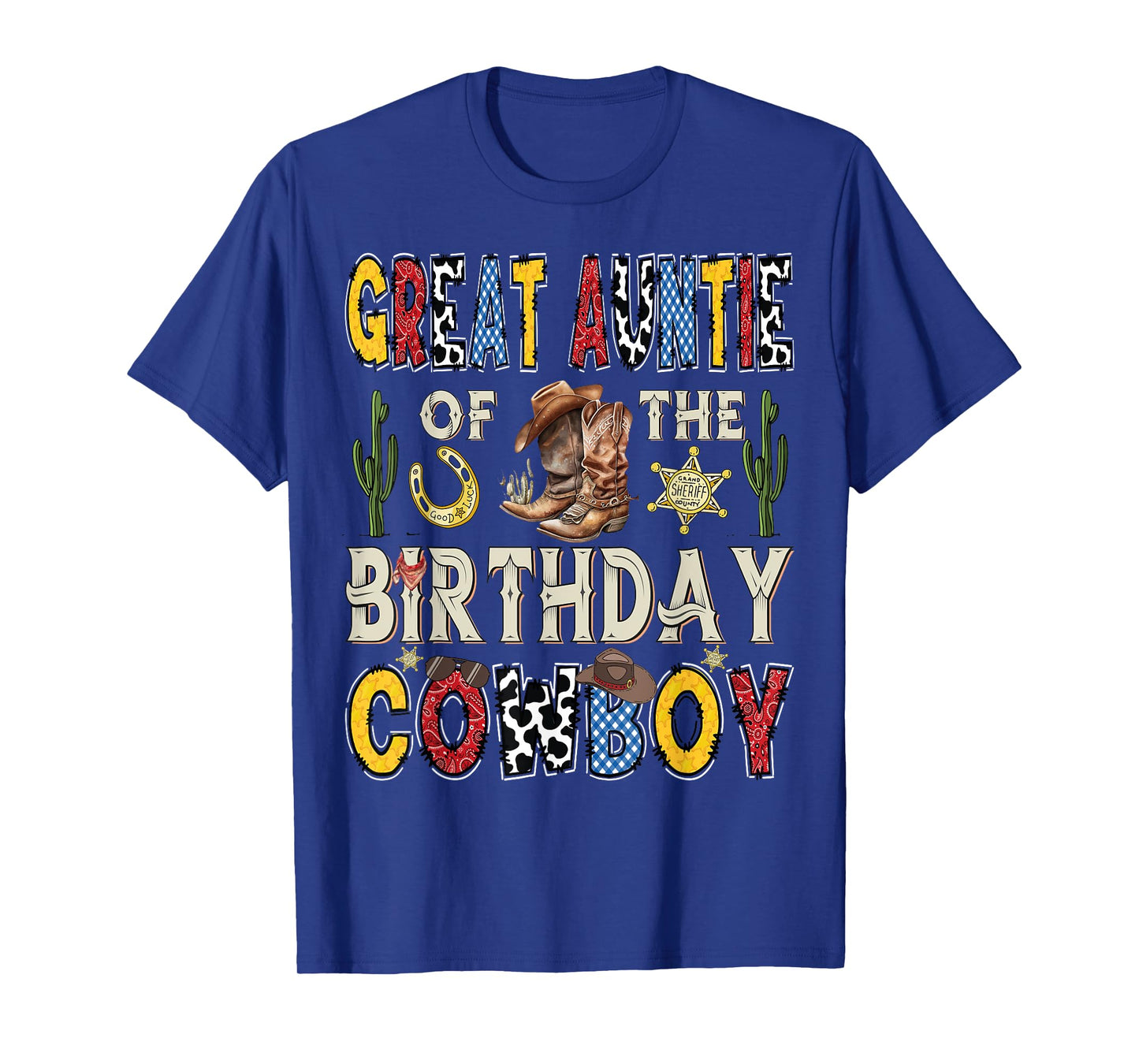 Great Auntie Of The Birthday CowBoy Rodeo Auntie Western T-Shirt
