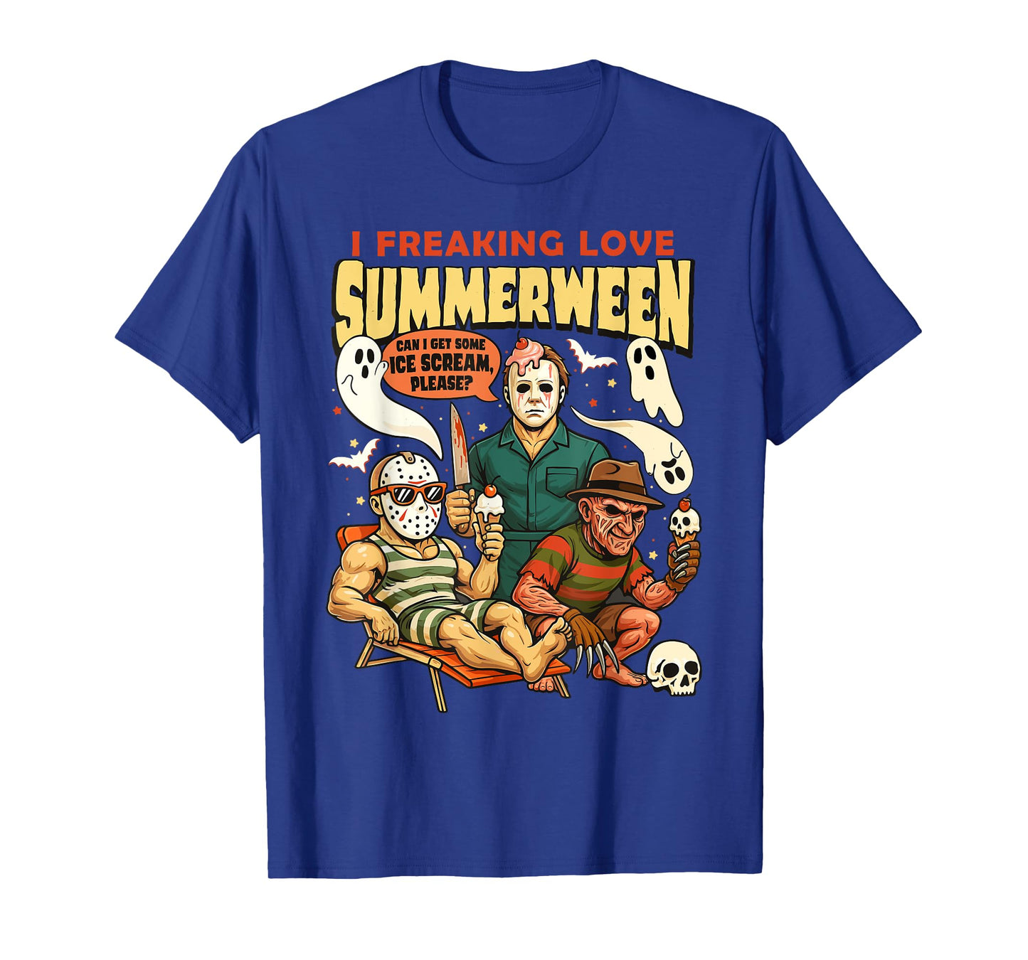 I Freaking Love Summerween Funny Ghost Summer Halloween T-Shirt