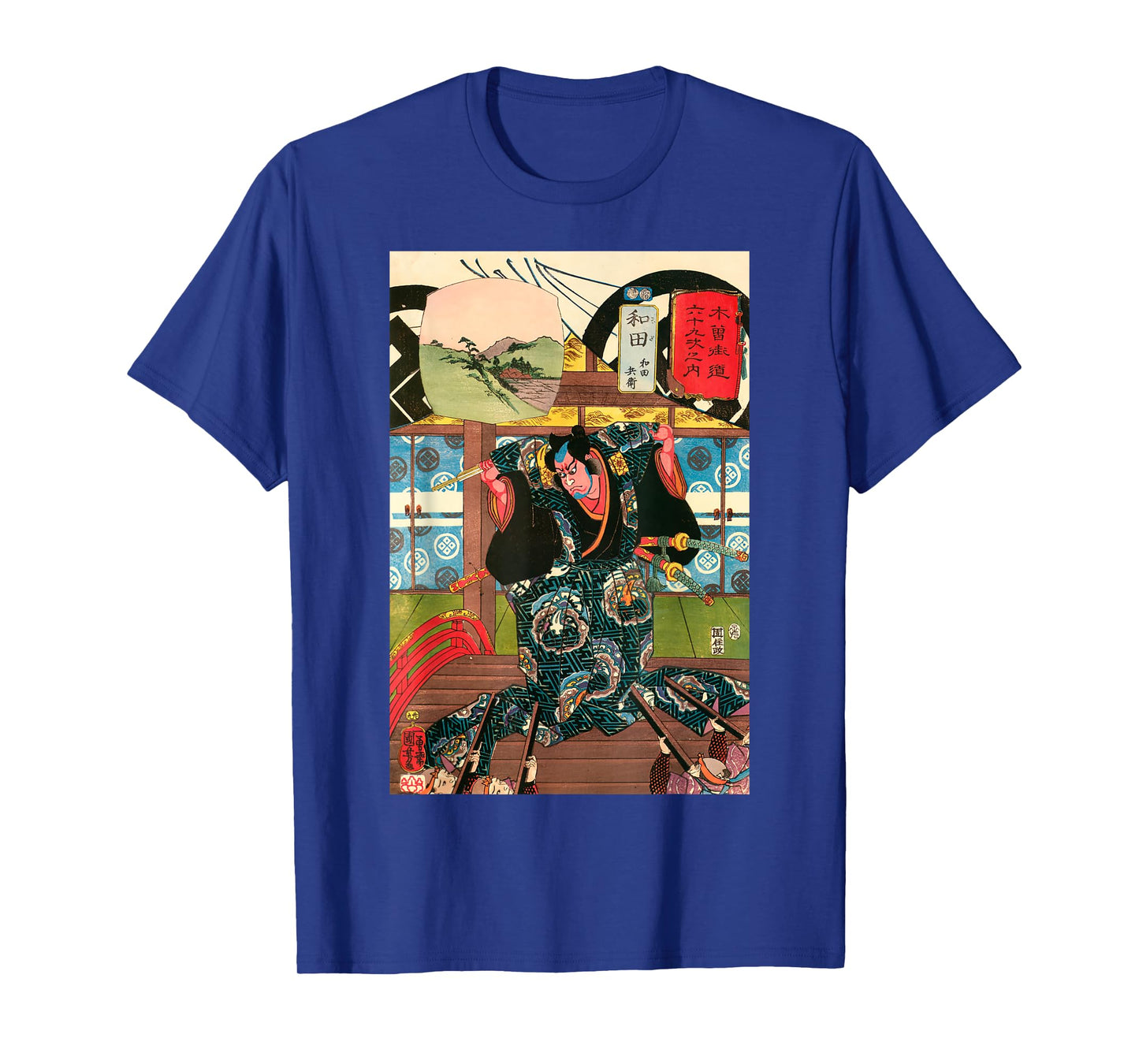 Wabi & Sabi Unisex-Adult Japanese Art Samurai T-Shirt, Black, Small, Short Sleeve, Cotton, Unique Japanese Art Design