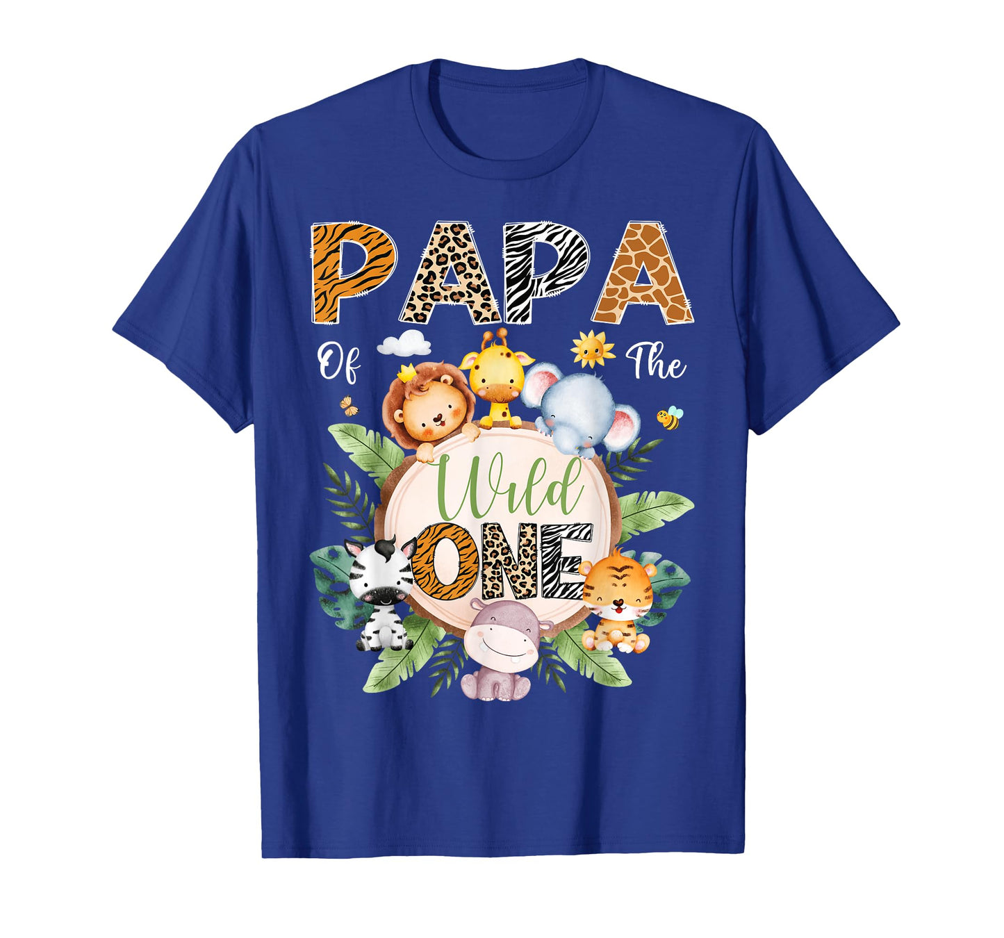 Papa Of The Wild One 1St Birthday Safari Jungle Animal T-Shirt
