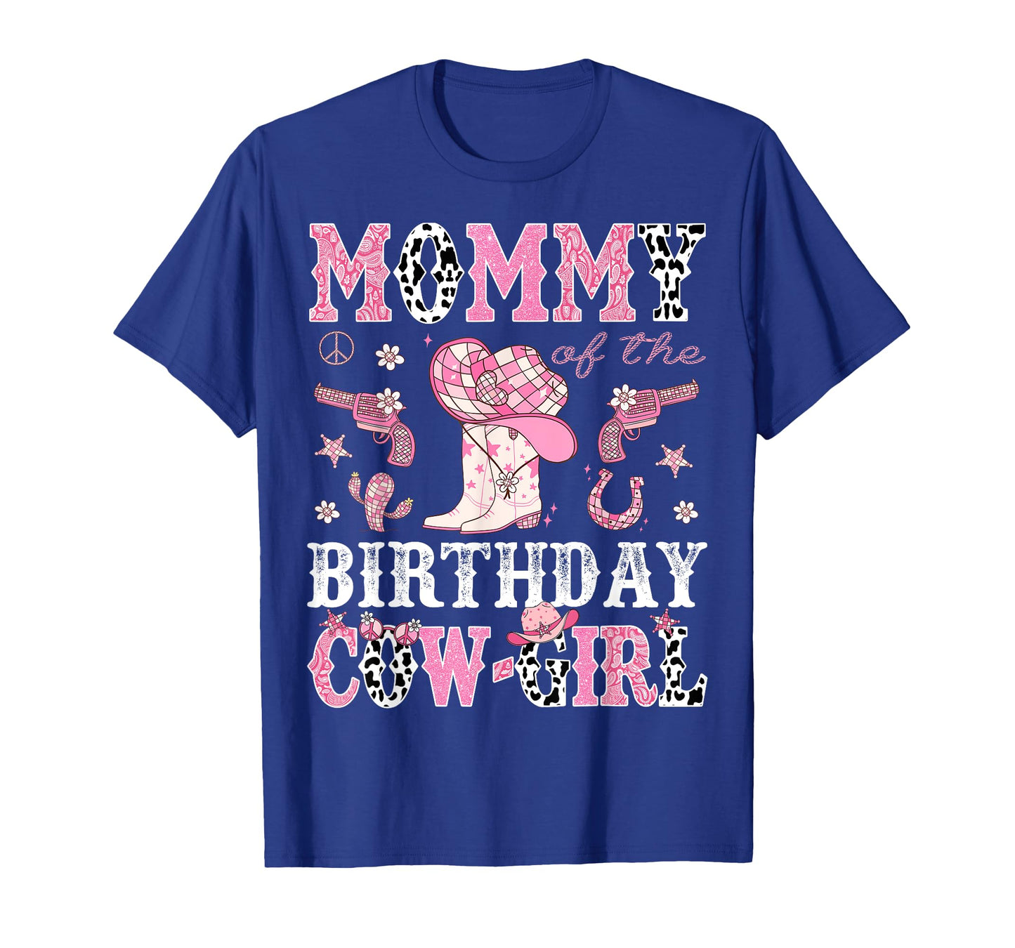 Mommy Of The Birthday CowGirl Pink Disco Rodeo Western T-Shirt