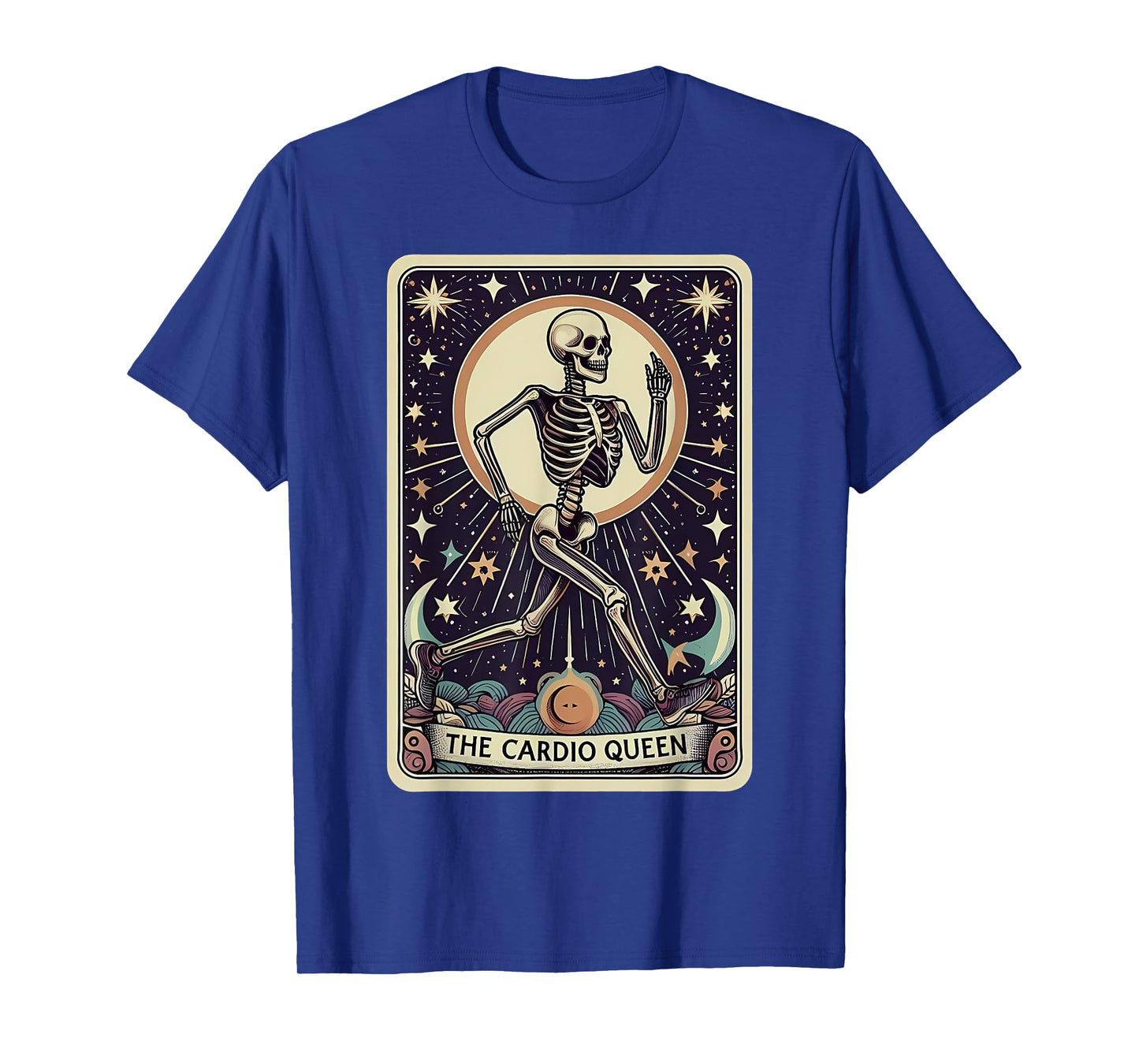 Cardio Queen Tarot Card Skeleton Workout Running Aesthetic T-Shirt
