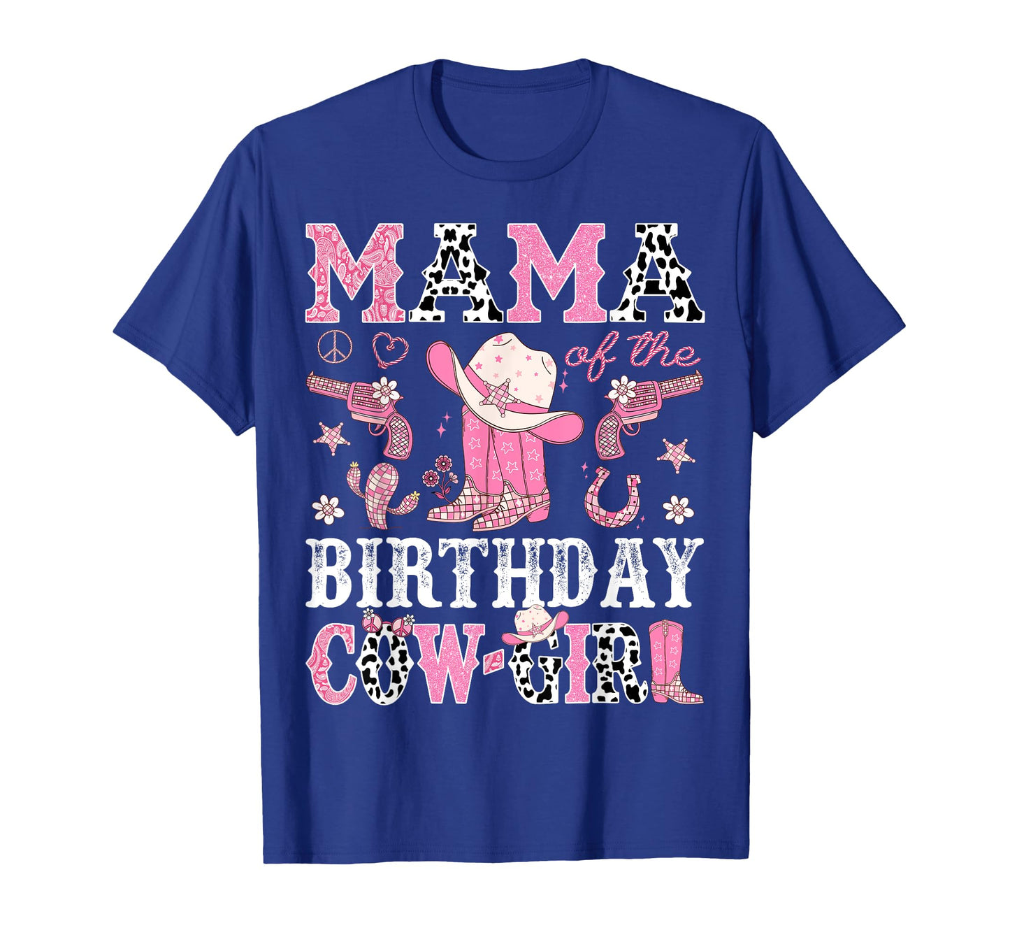 Mama Of The Birthday CowGirl Pink Disco Rodeo Western T-Shirt