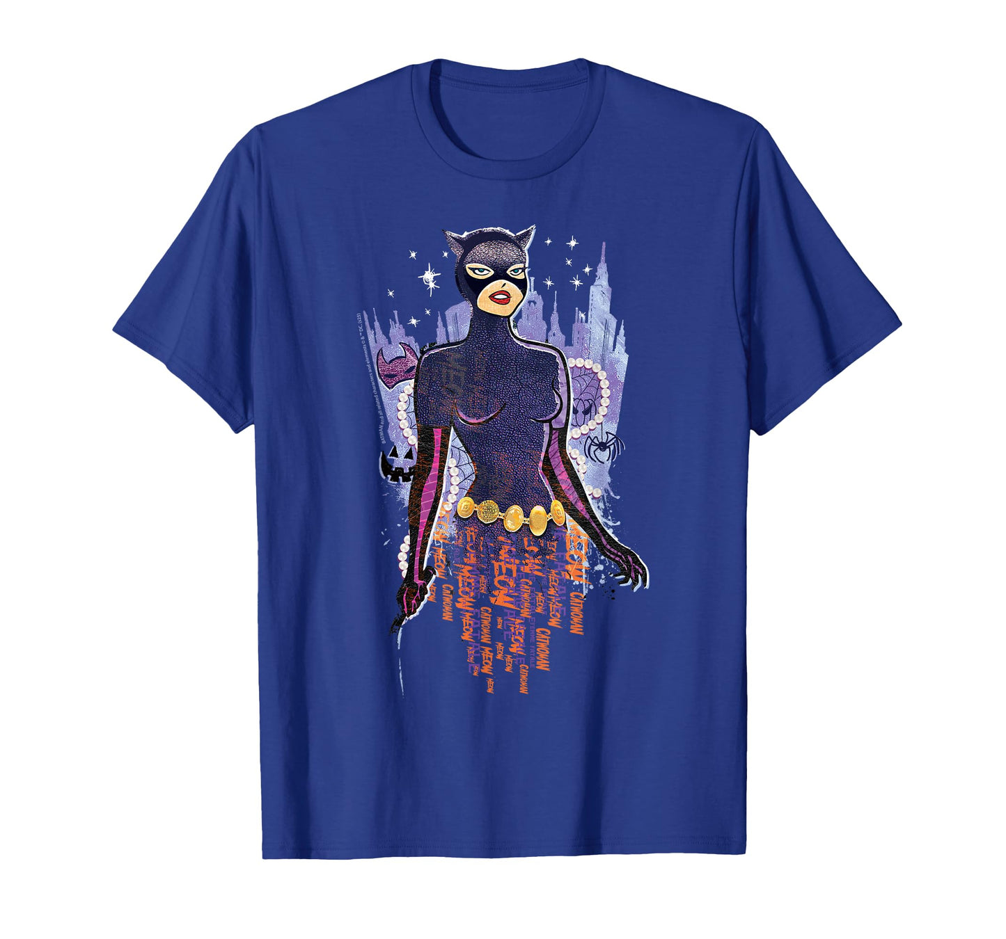 Batman Catwoman Gothic Gotham City Backdrop Halloween T-Shirt
