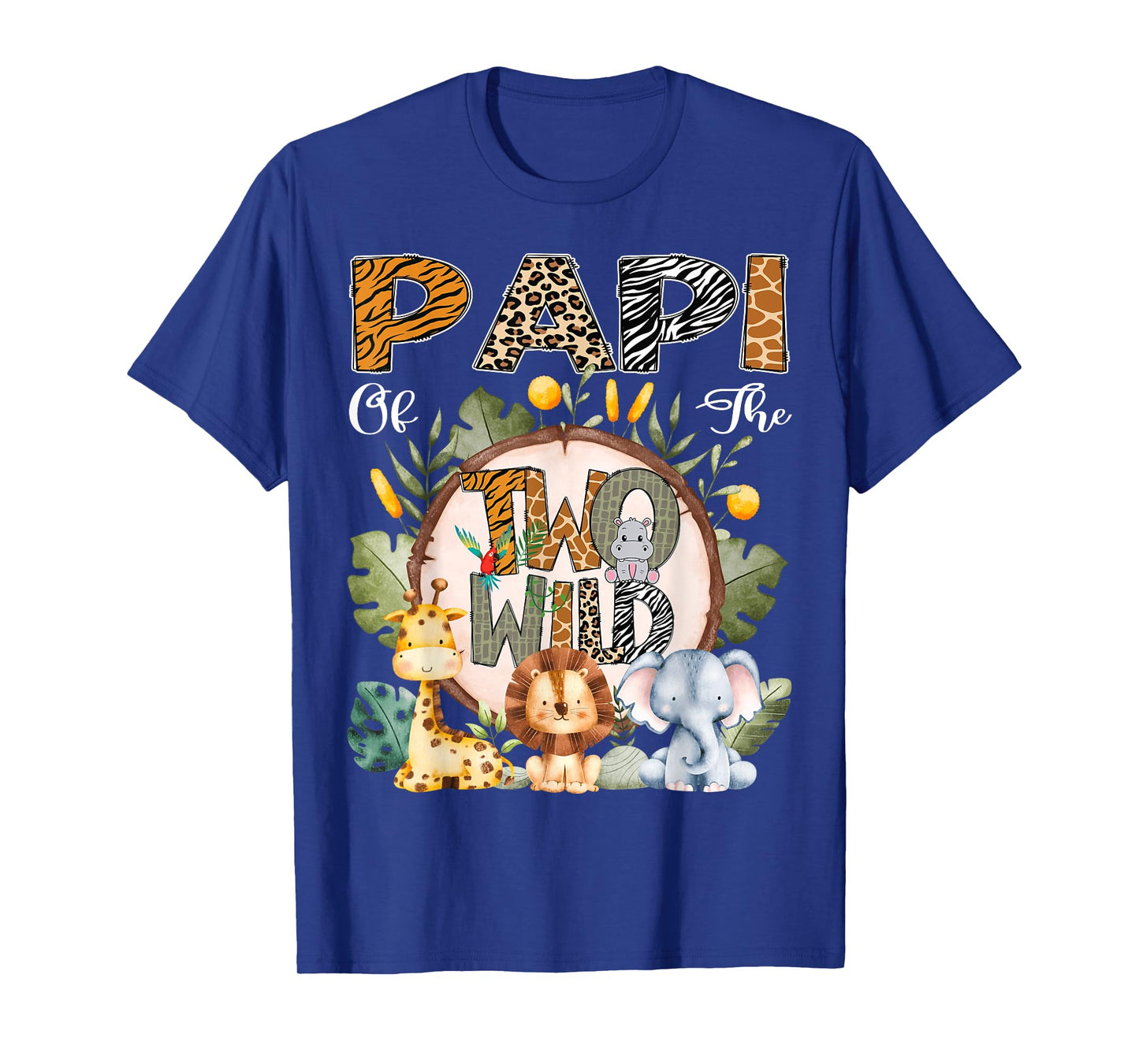 Papi Of The Two Wild Animal Safari 2Nd Birthday Party T-Shirt