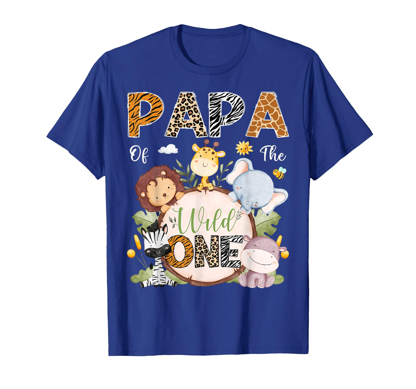 Papa Of The Wild One 1St Birthday Safari Jungle Animals T-Shirt