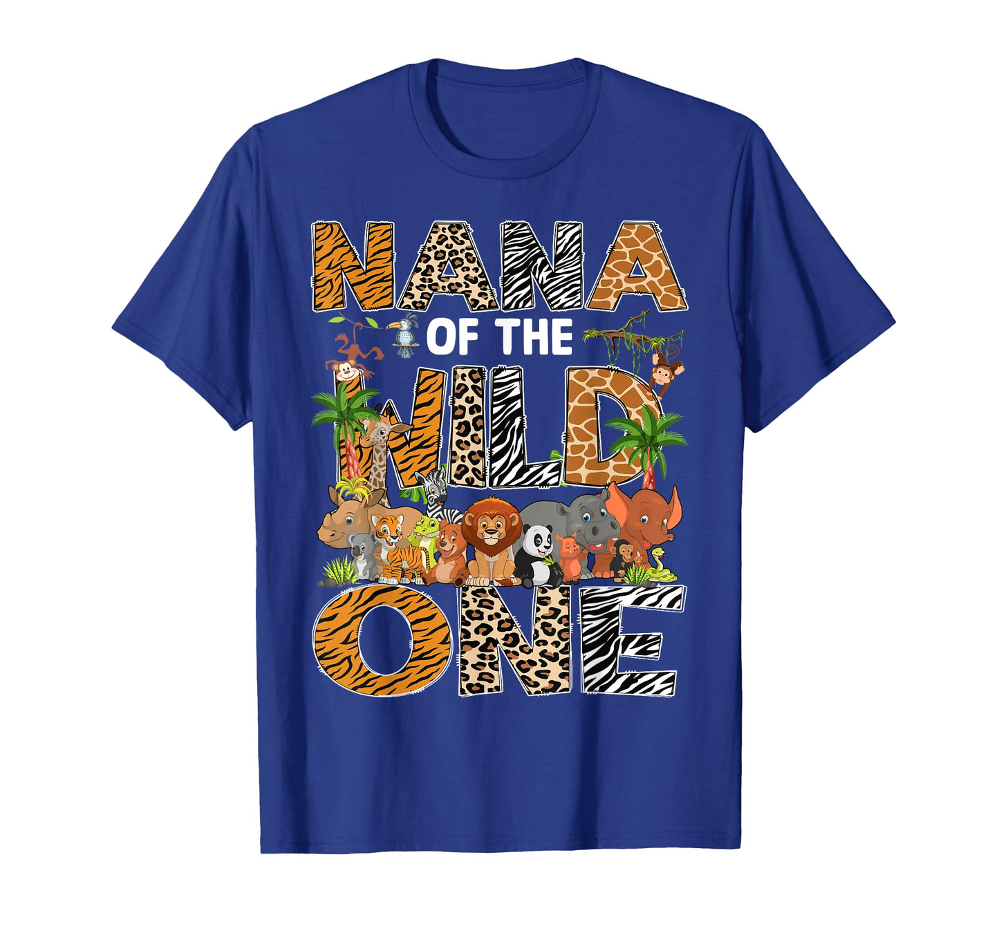 Nana Of The Wild One Safari Zoo Animal 1St Birthday T-Shirt
