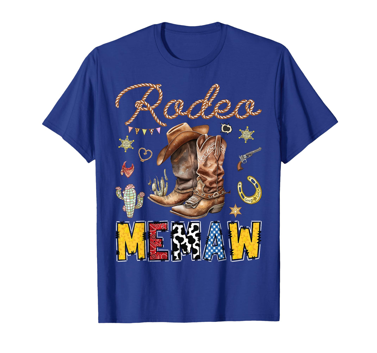 Rodeo Memaw Western Cowboy Birthday Matching Family T-Shirt