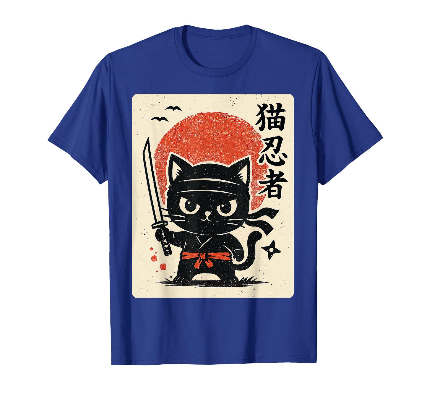 Cute Samurai Ninja Cat Warrior Japanese Anime Gifts Funny T-Shirt