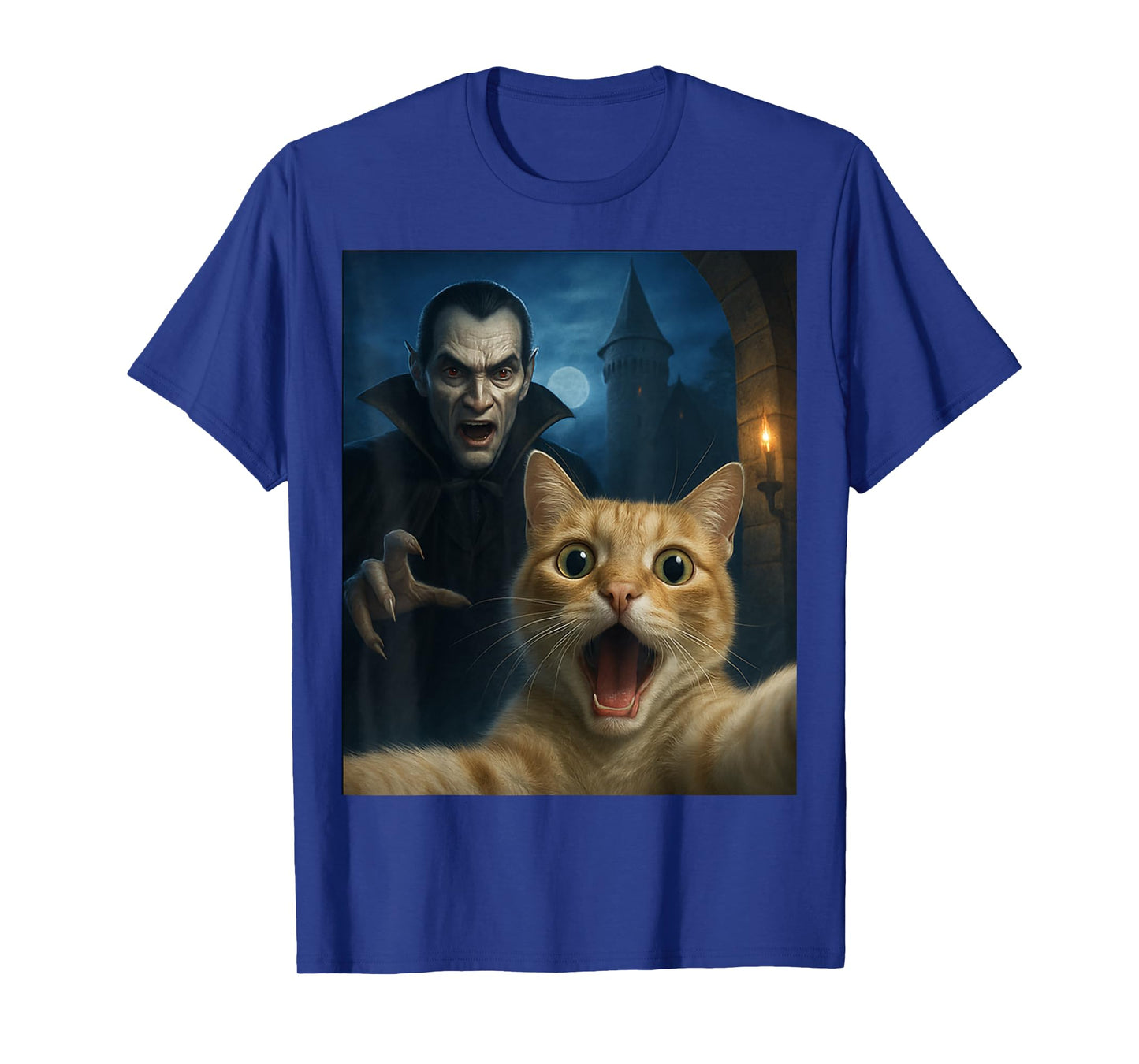 Cat Selfie with a Vampire Funny Cat T-Shirt
