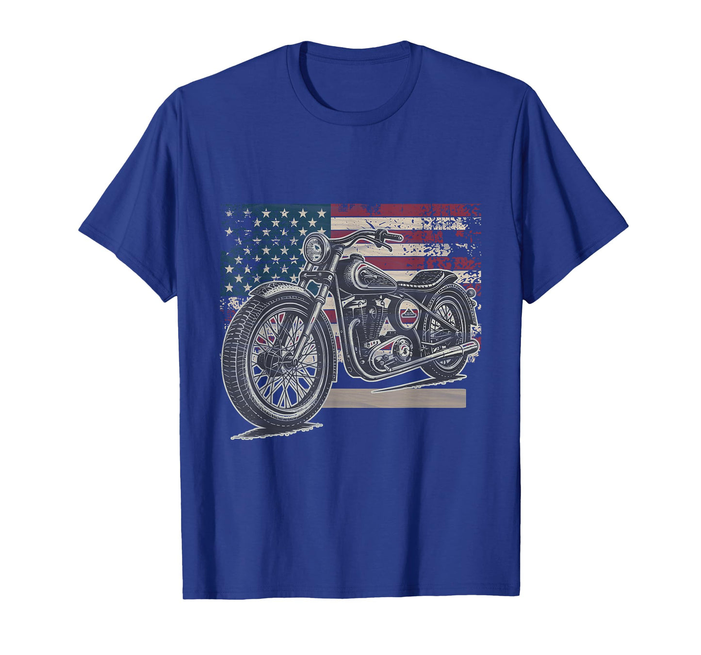 Vintage Distressed American Flag Motorcycle Rider Men Women T-Shirt