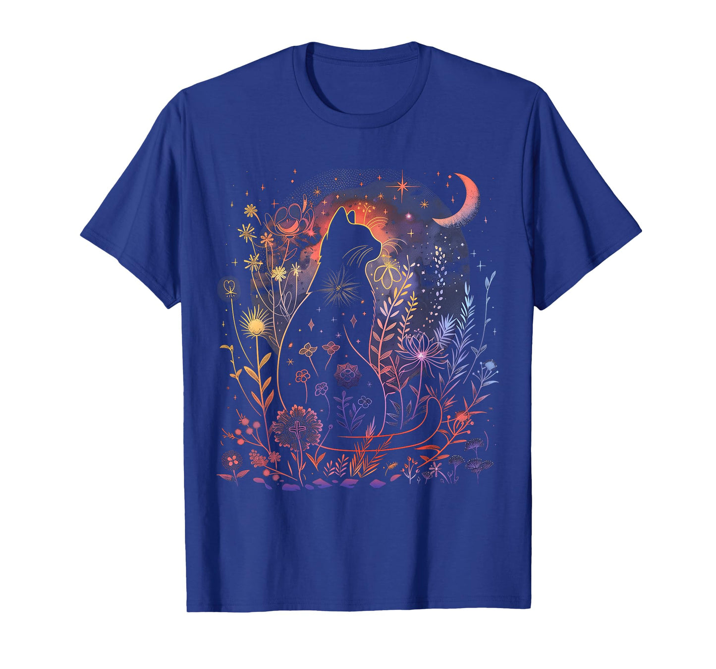Halloween Black Cat Costume Mystical Cat Lover Womens Girls T-Shirt