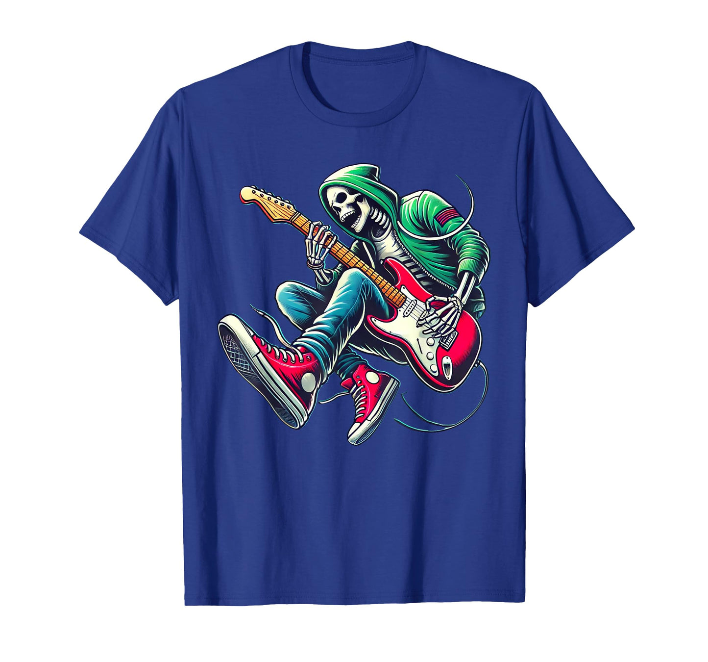 Skeleton Playing Guitar - Rock And Roll Graphic Band T-Shirt
