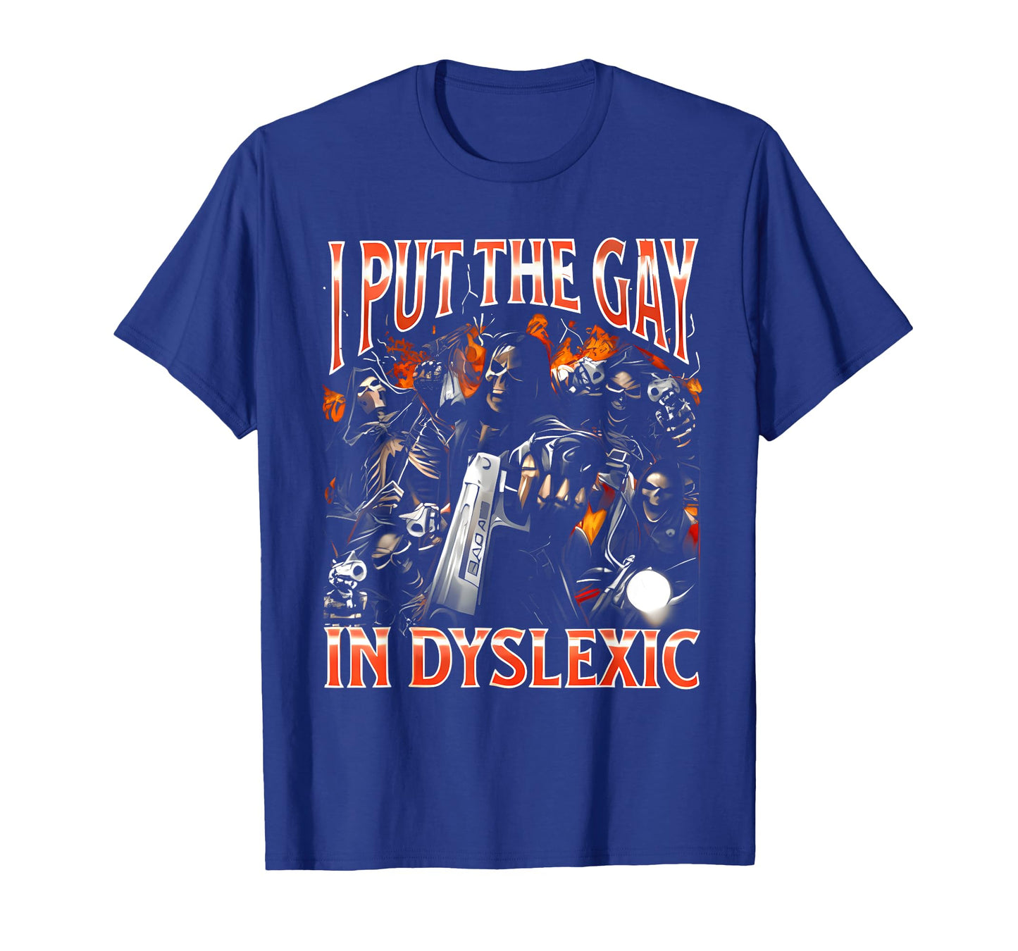 Retro I Put The Gay In Dyslexic Funny Hard Skeleton Bootleg T-Shirt