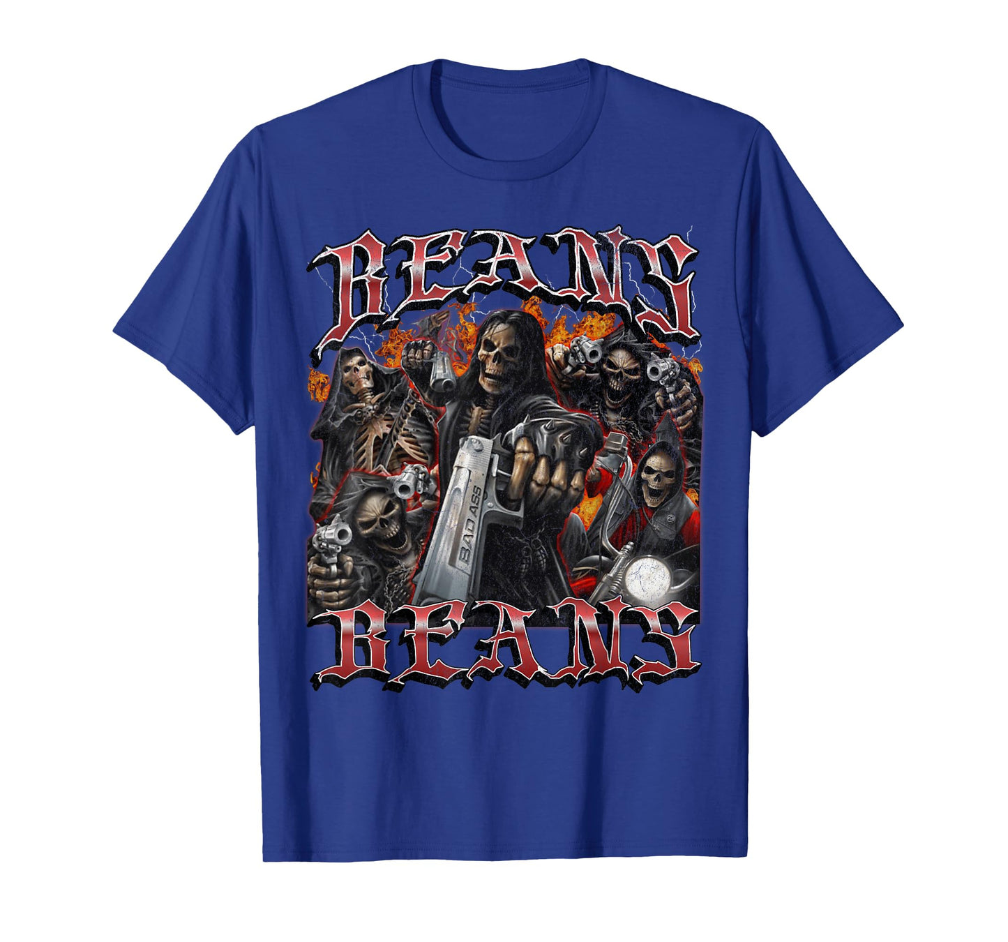 Beans Funny Hard Skeleton Meme Bootleg Graphic T-Shirt