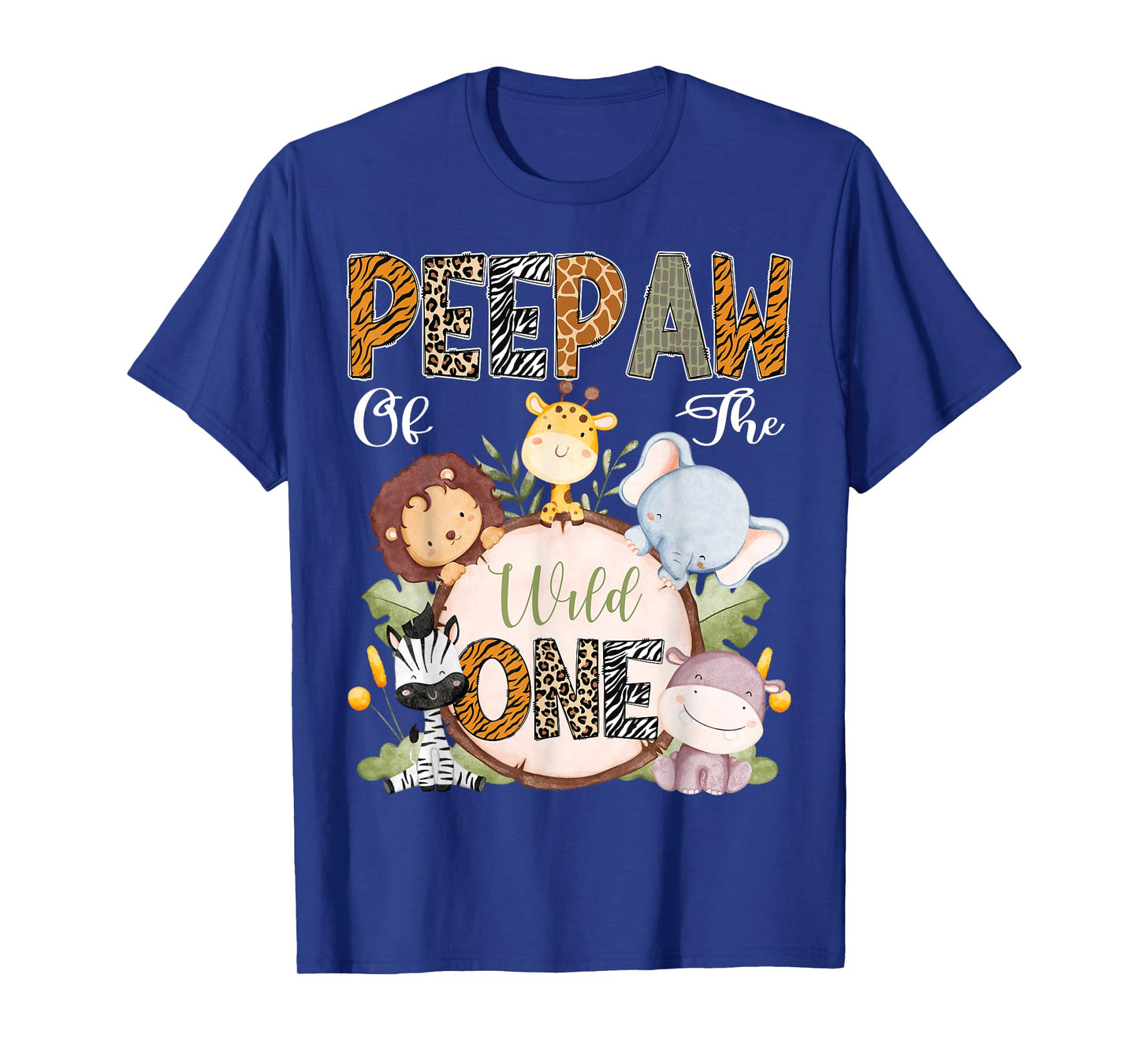 Peepaw Of The Wild One 1St Birthday Safari Woodland T-Shirt