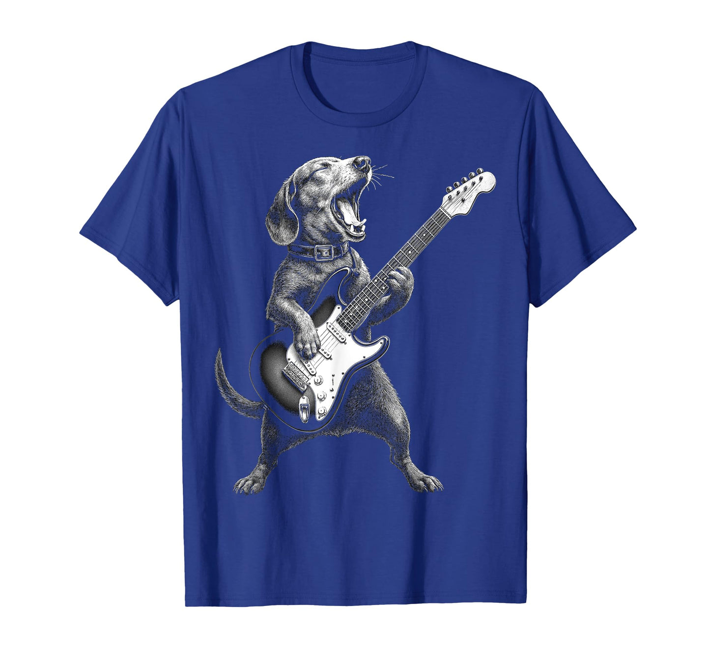 Dachshund Playing Guitar Rock Star Rock & Roll Men Women Kid T-Shirt