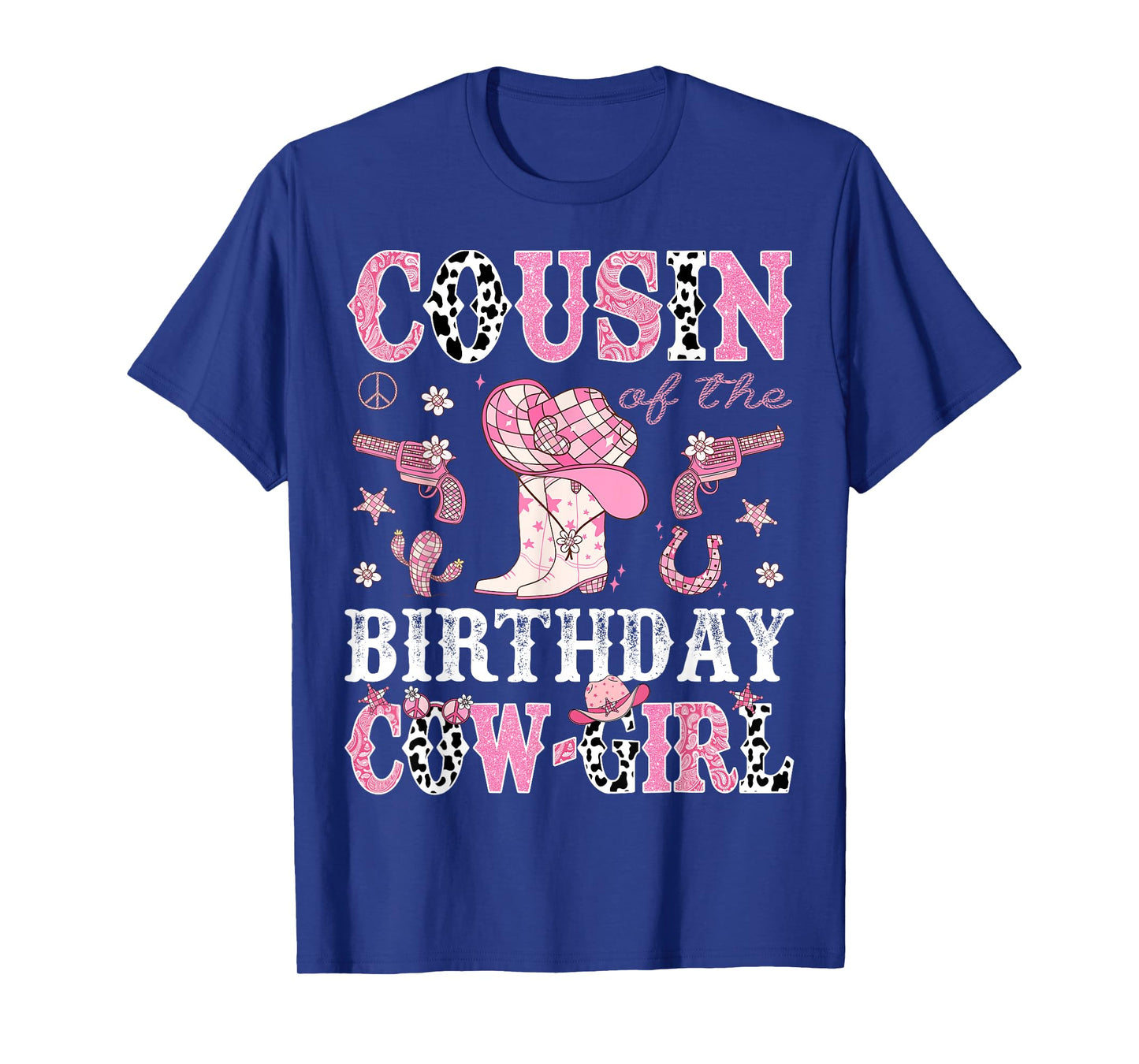 Cousin Of The Birthday CowGirl Pink Disco Rodeo Western T-Shirt