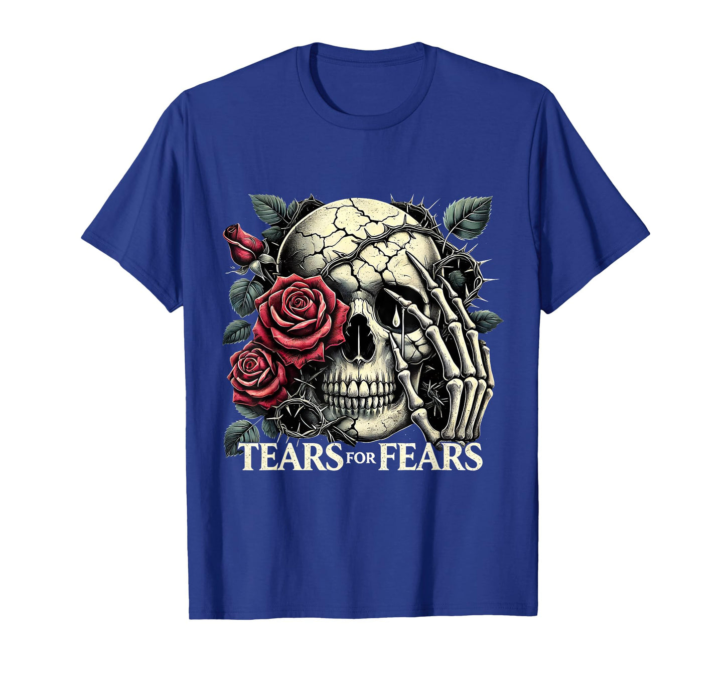 Tears for Fears Gothic Skull and Roses Dark Aesthetic T-Shirt