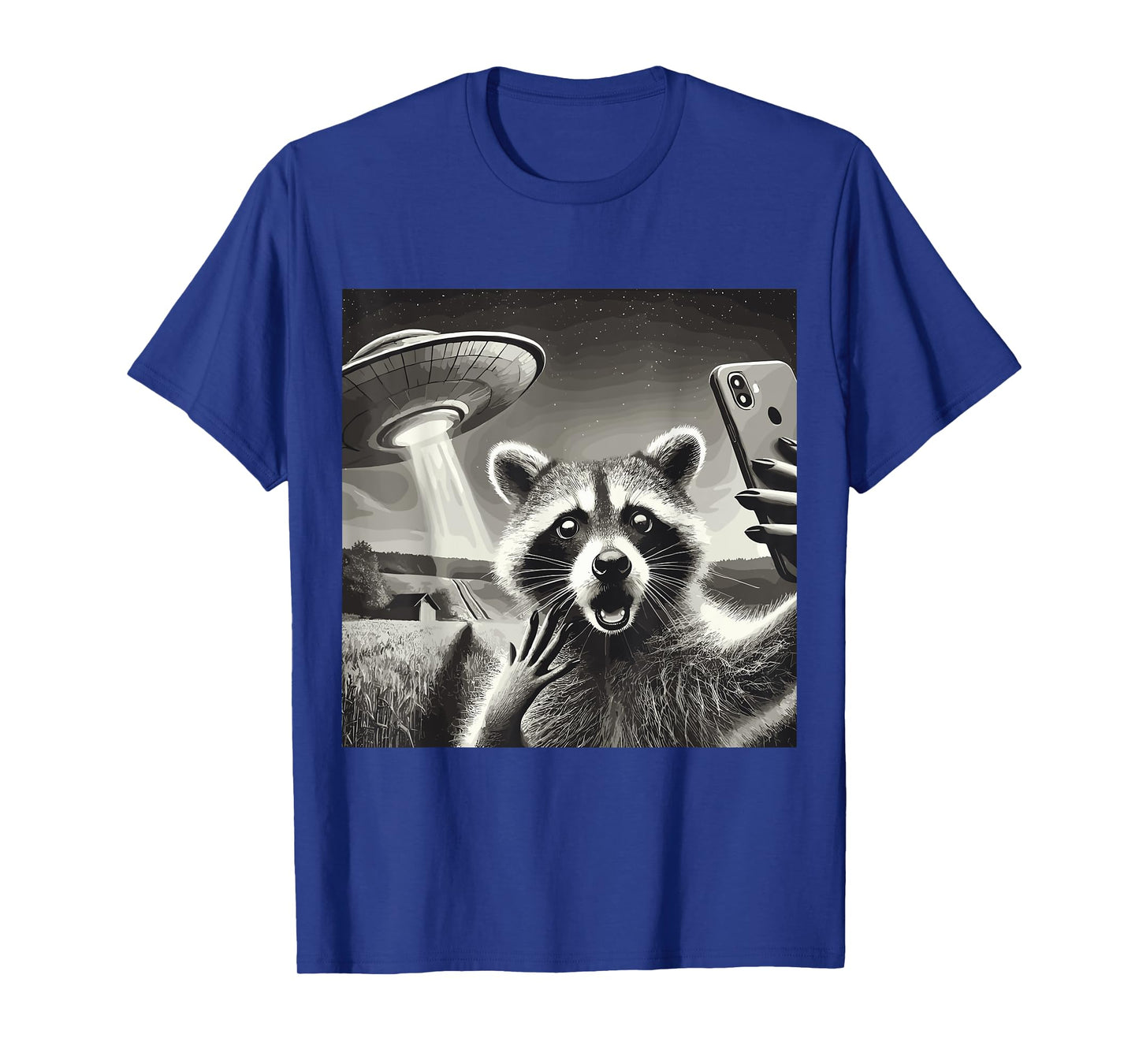 Racoon Selfie With Alien UFO Funny Raccoon T-Shirt