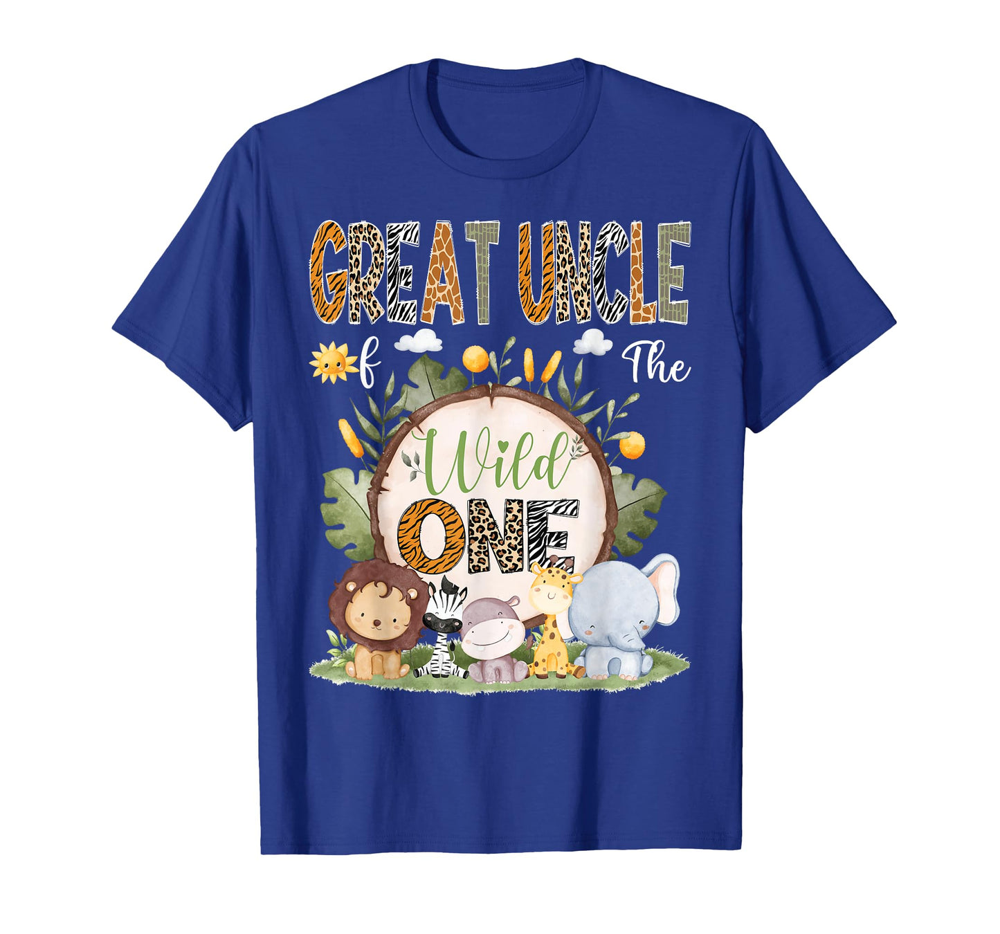 Great Uncle Of The Wild One 1St Birthday Kid Safari Woodland T-Shirt