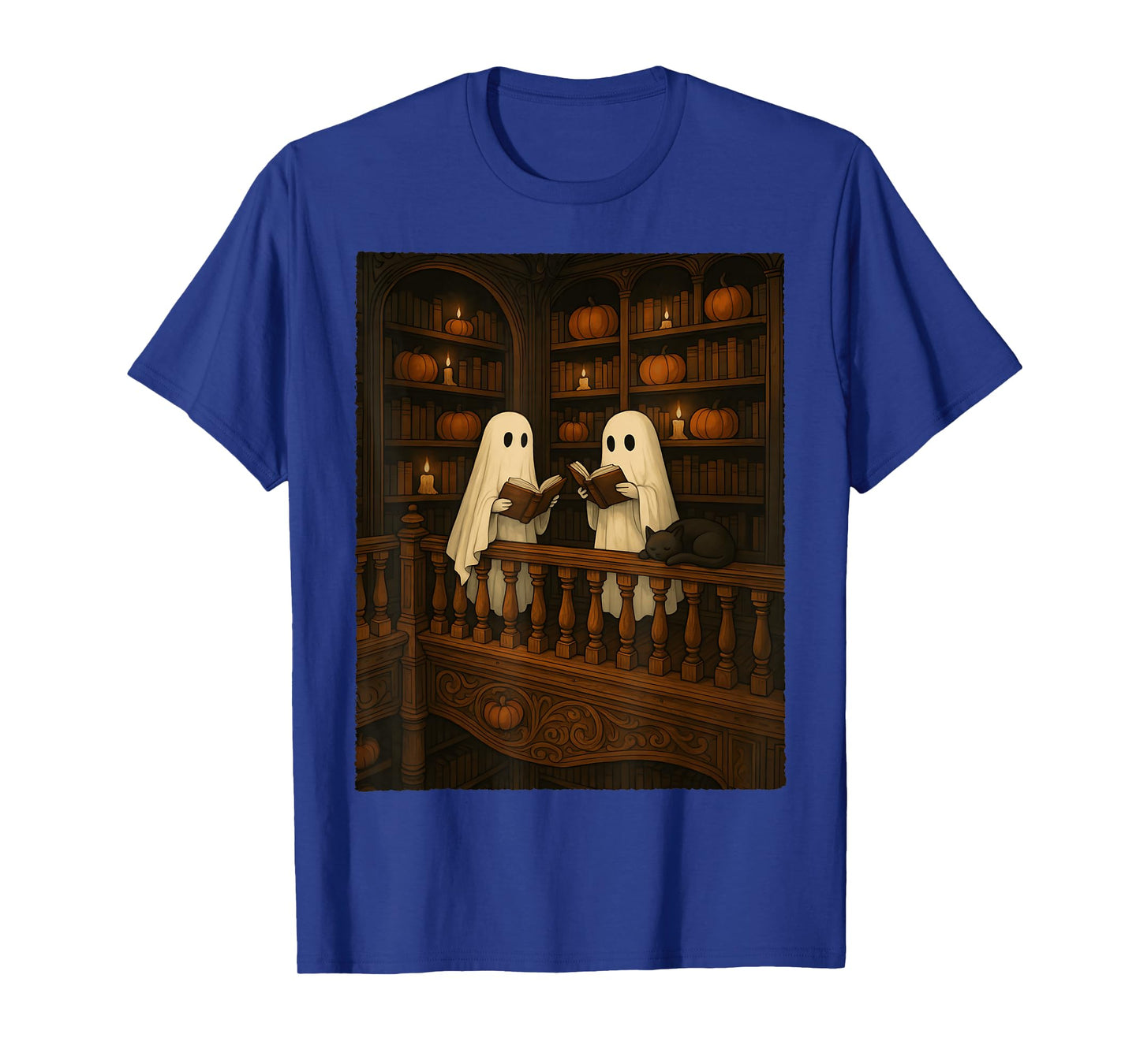 Two Ghost Reading Books Teacher Halloween Men Women Kid T-Shirt