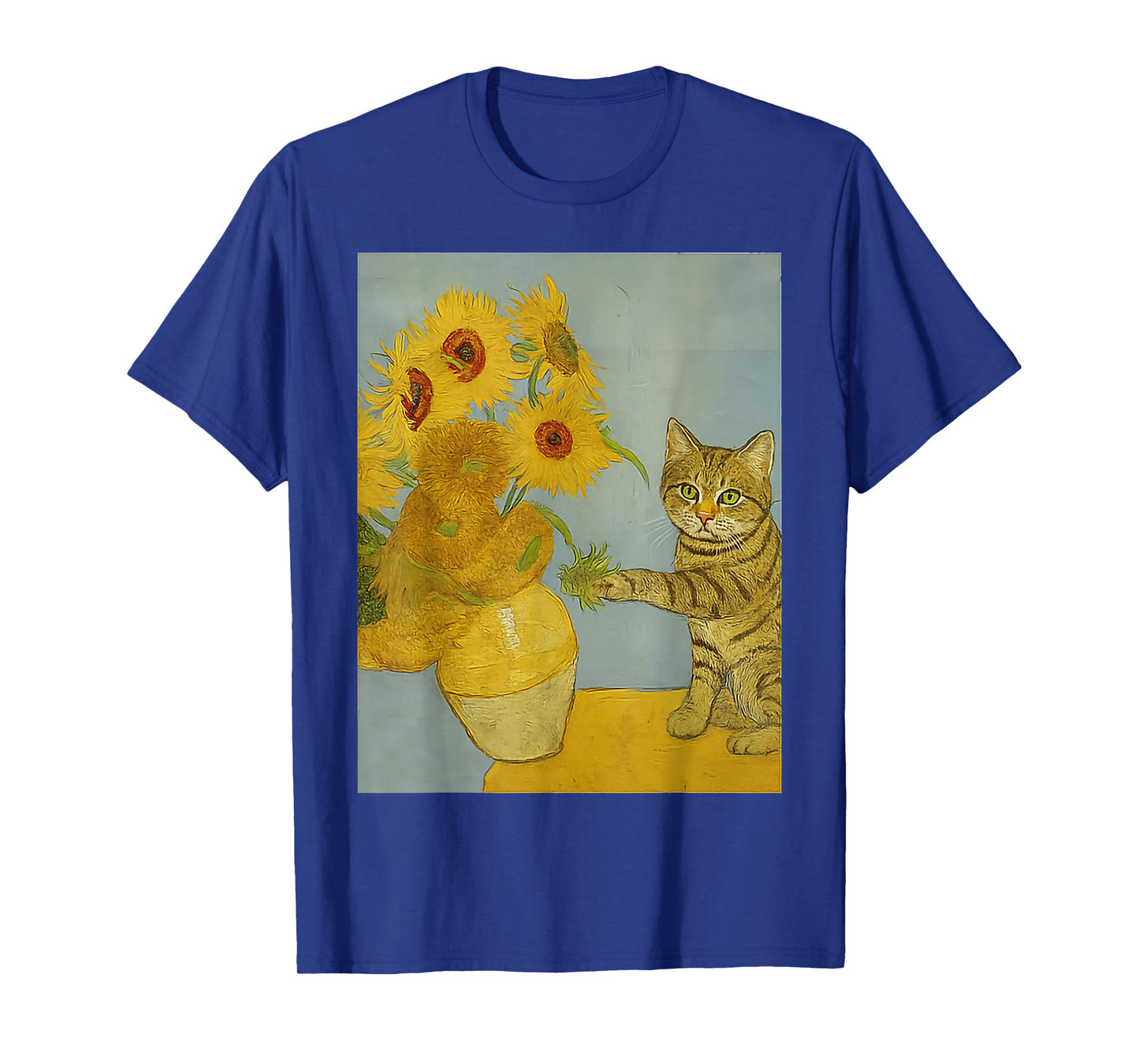 Cat With Sunflowers Van Gogh Funny Gifts For Men Women Kid T-Shirt