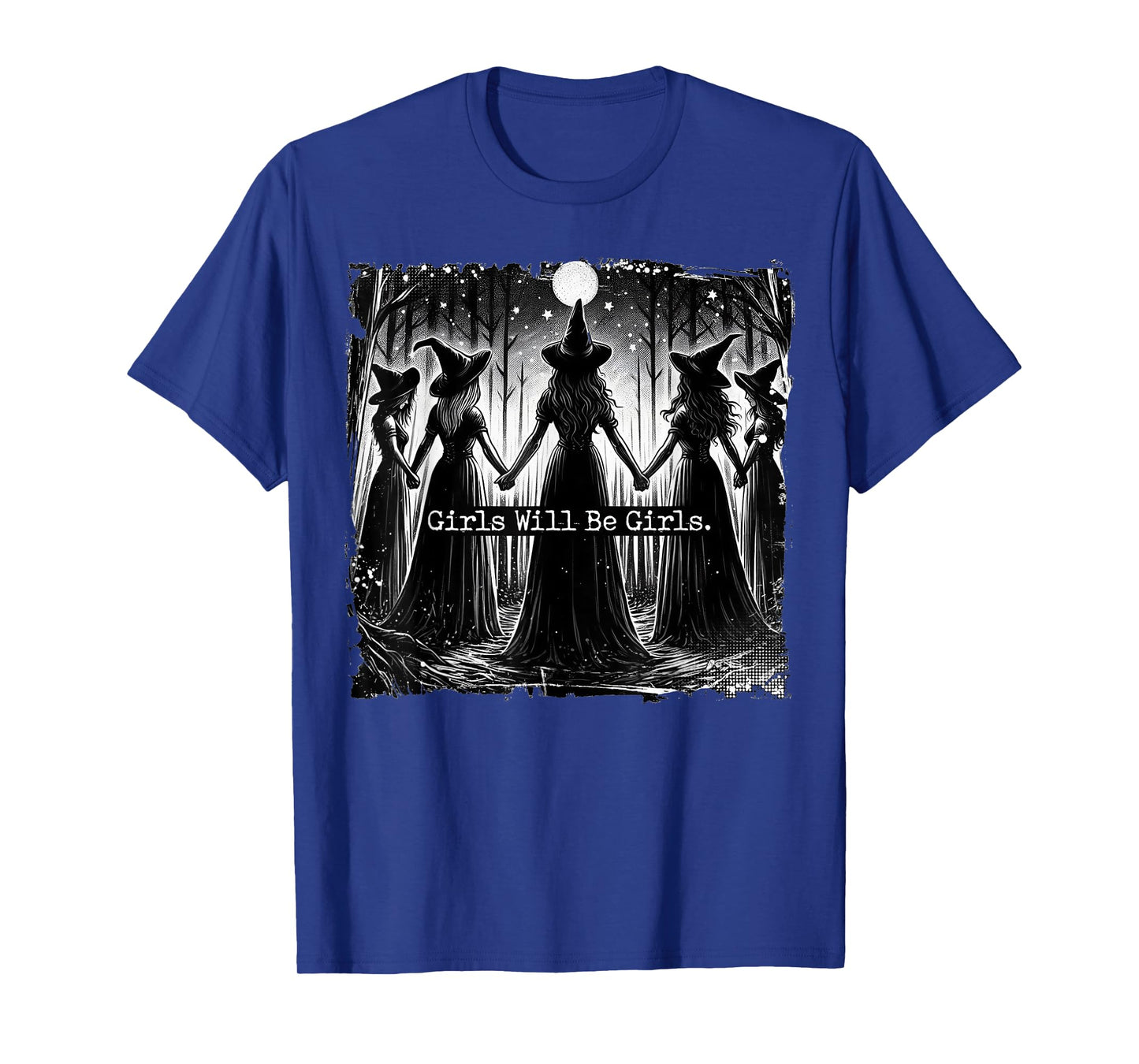 Retro Girl Will Be Girl Women Witches Halloween Costume T-Shirt