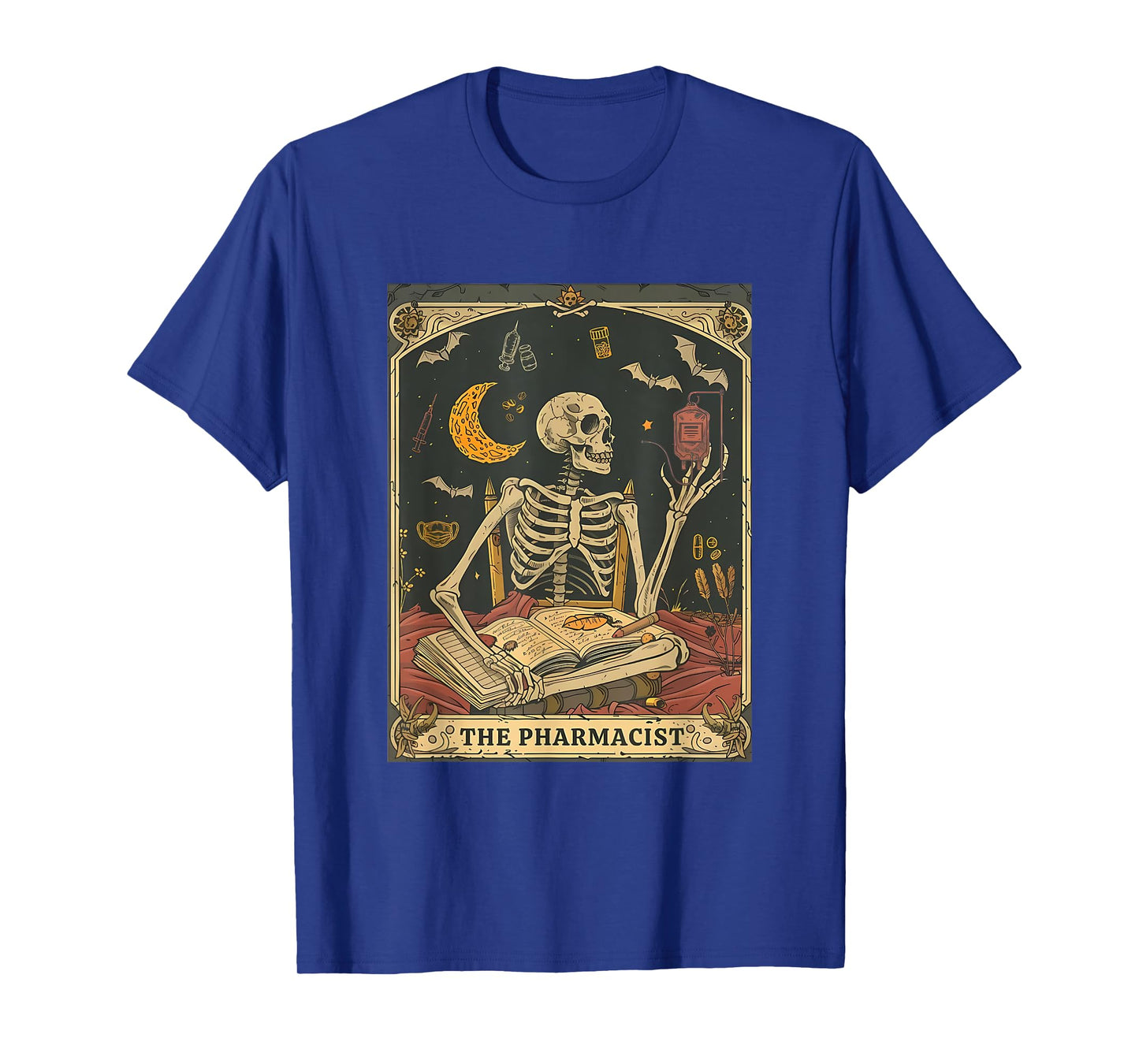 Pharmacist Skeleton Tarot Card Pharmacy Tech Medical Student T-Shirt