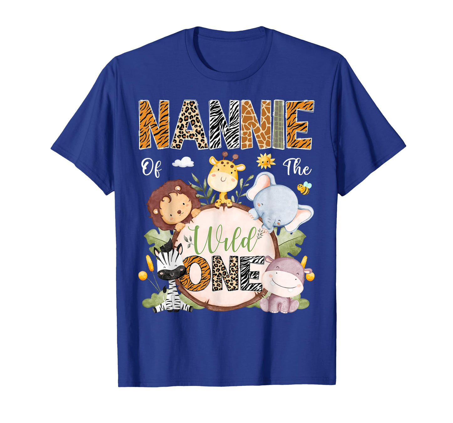 Nannie Of The Wild One 1St Birthday Safari Jungle Animals T-Shirt