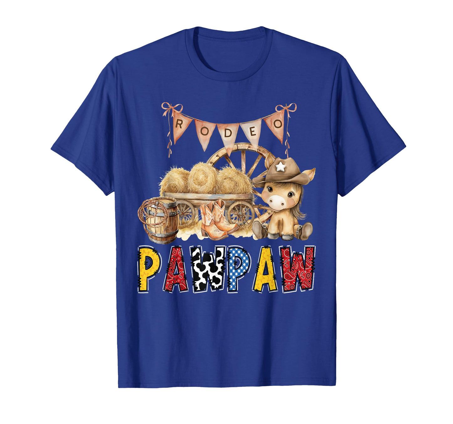 Rodeo Pawpaw Western Cowboy Birthday Family Matching T-Shirt