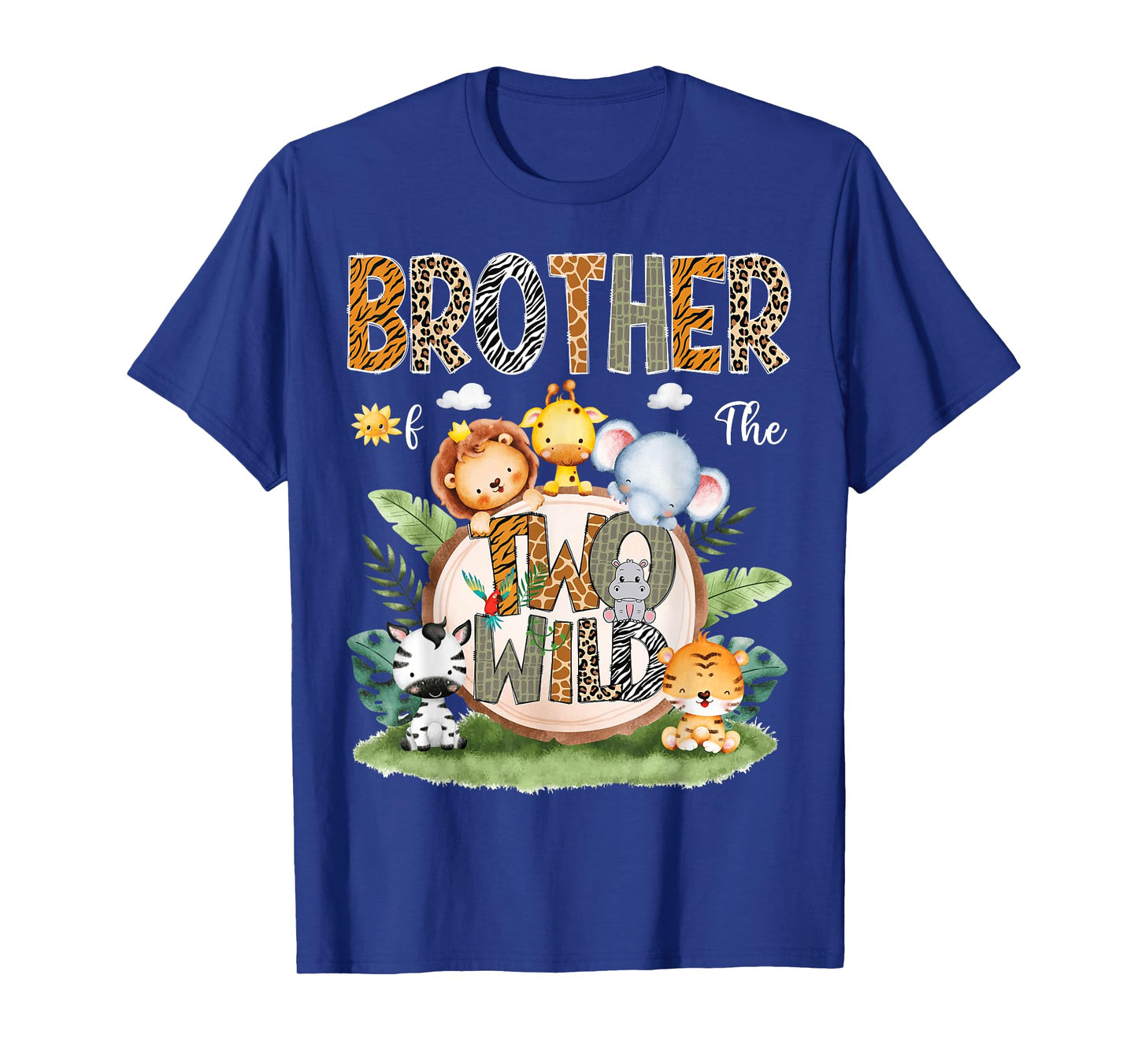 Brother Of The Two Wild 2Nd Birthday Safari Animal Lover T-Shirt