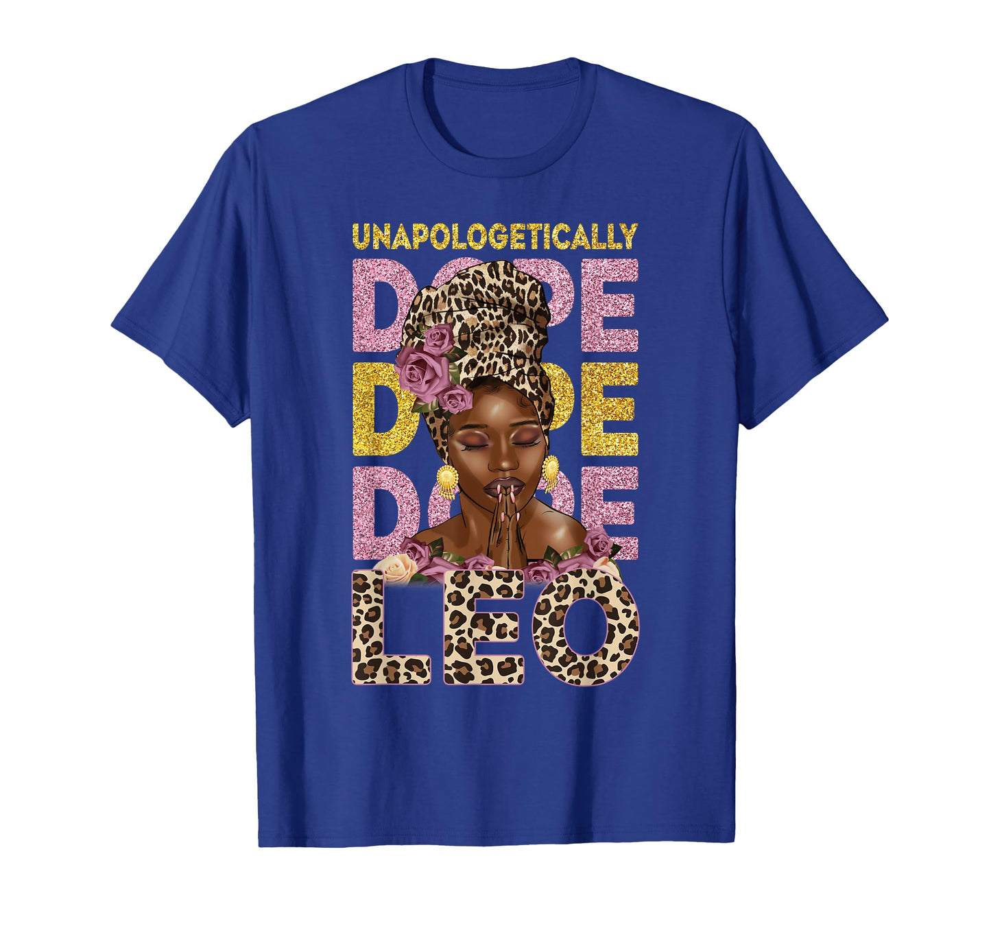 Leo Queen Headwrap Black Woman Zodiac Sign T-Shirt