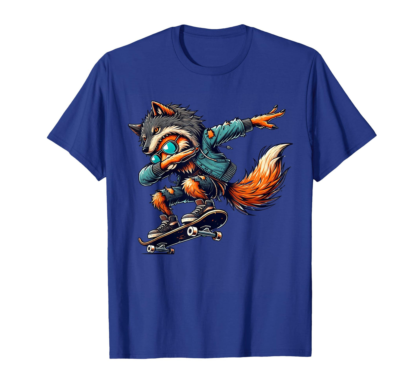 Dabbing Fox Wolf Halloween Trick or Treat Boys Men Kids Tee T-Shirt