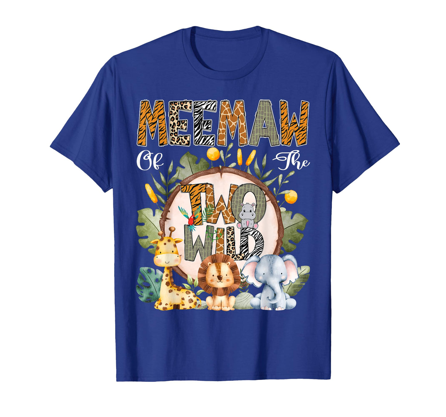 Meemaw Of The Two Wild Animal Safari 2Nd Birthday Party T-Shirt