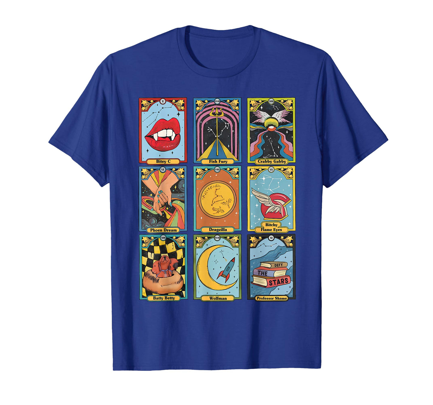 Retro Zodiac Academy Tarot Card Character T-Shirt