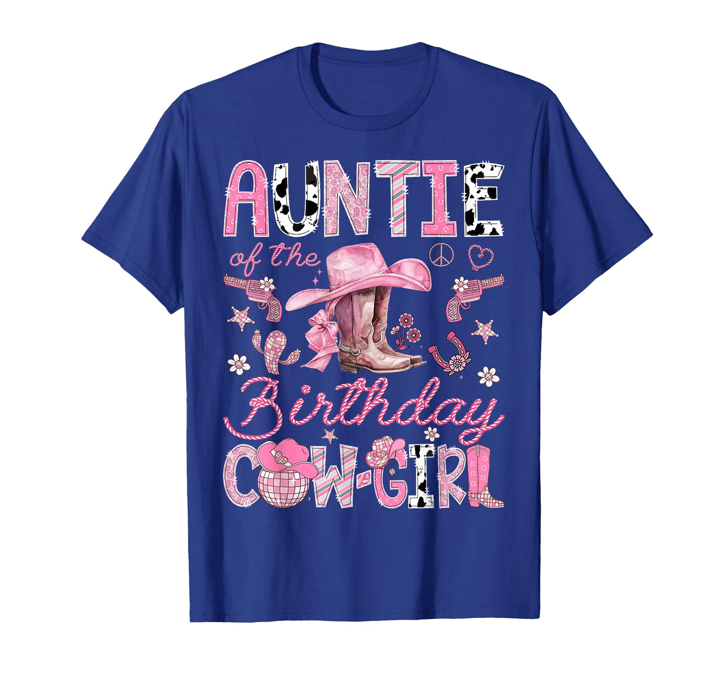 Auntie Of The Birthday CowGirl Coquette Rodeo Auntie T-Shirt