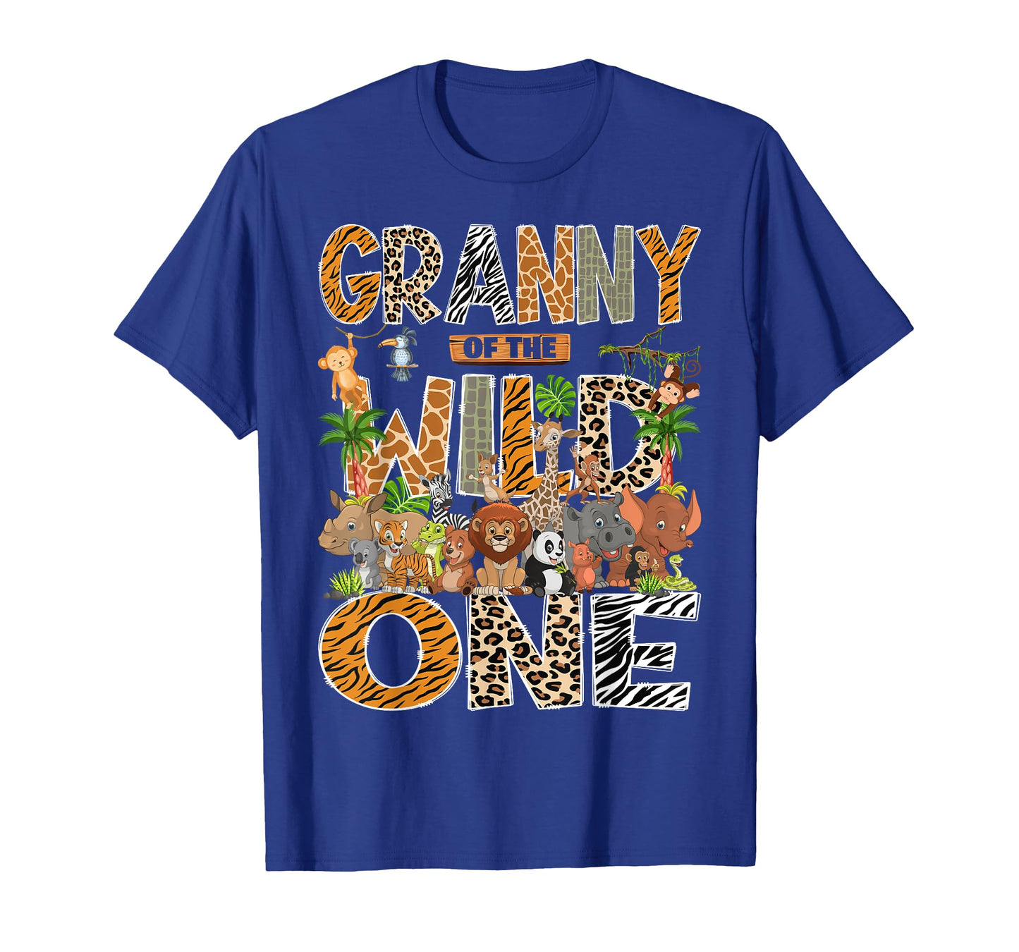 Granny Of The Wild One Safari Zoo Animal 1St Birthday T-Shirt