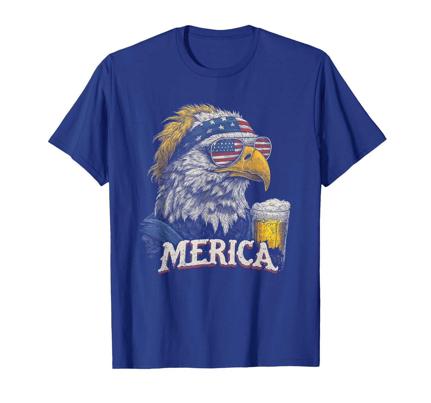 Beer Drinking - Patriotic USA 4th of July American Flag T-Shirt