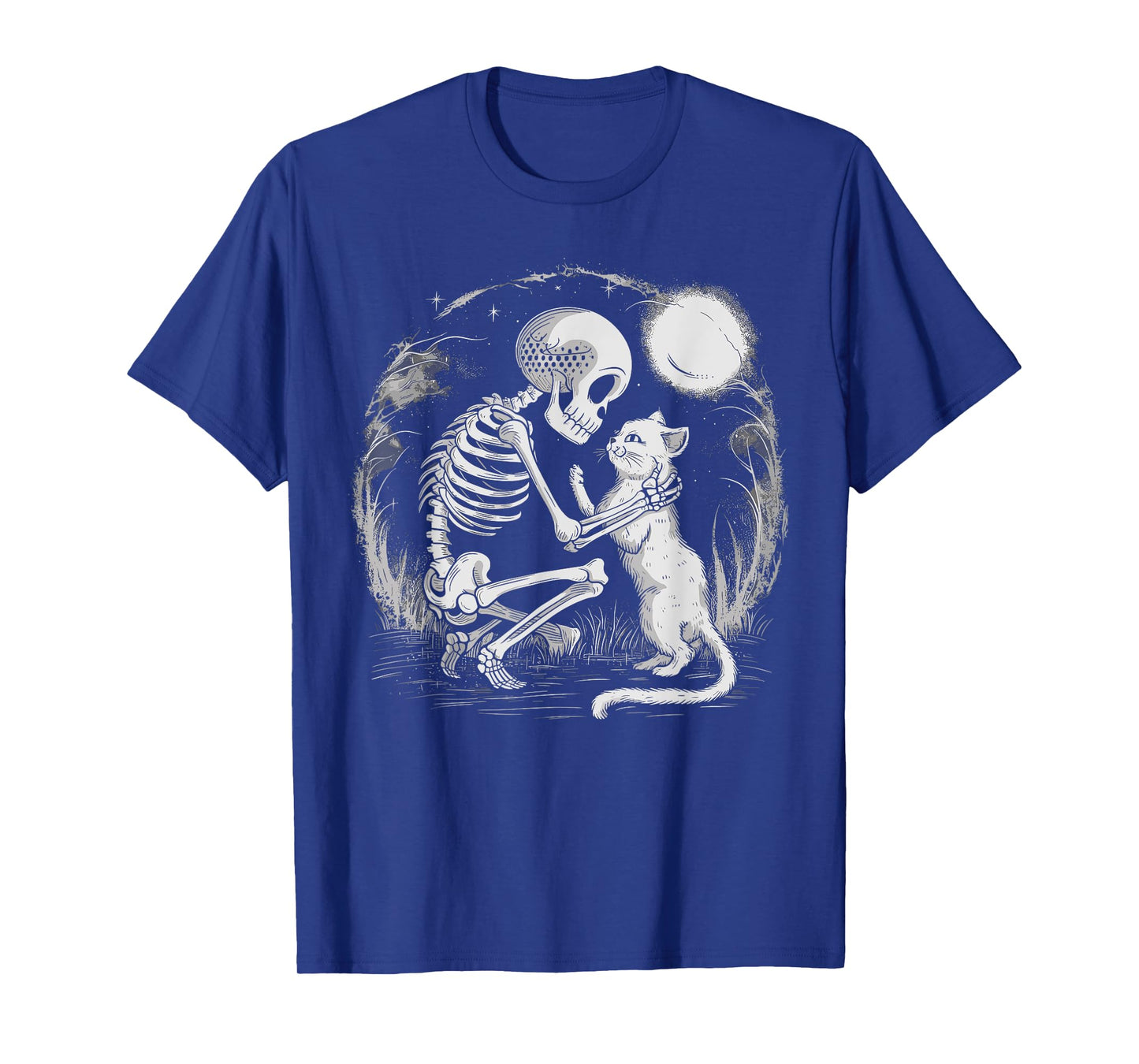 Skeleton Cat Skull Kitty Cute Goth Halloween Costume T-Shirt for Men Women Kids