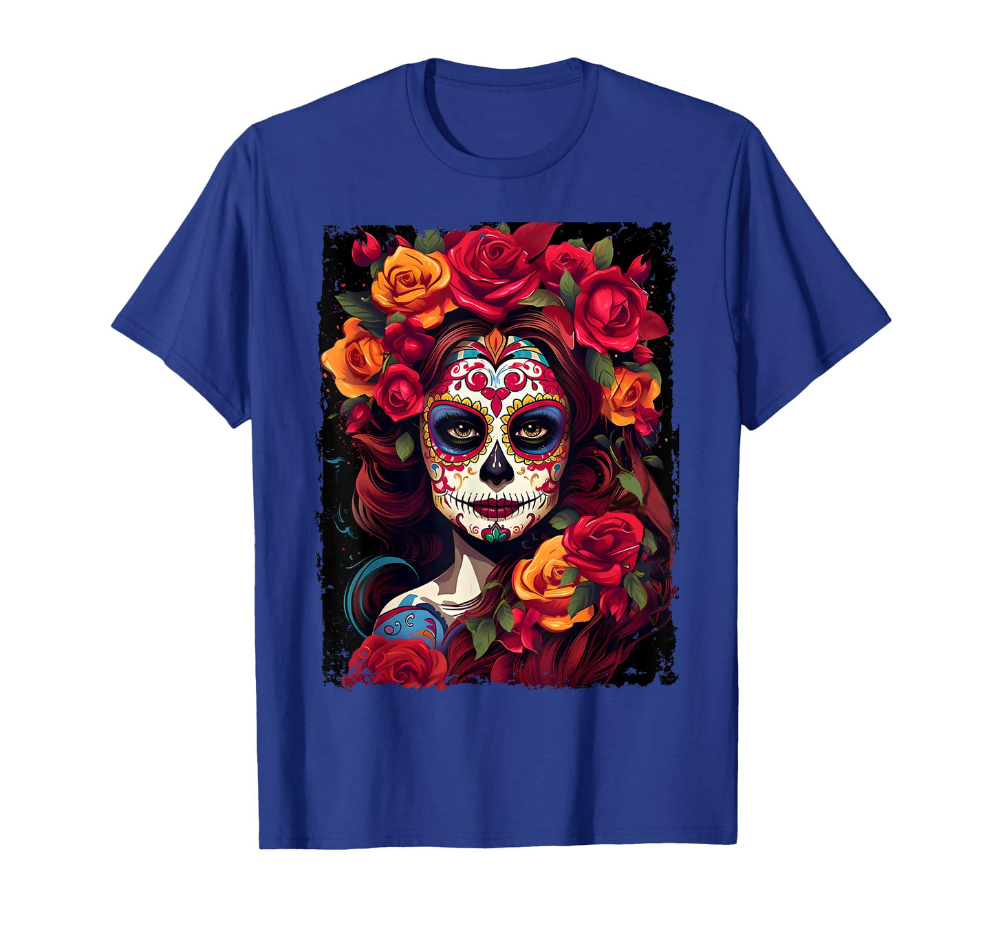 Day Of The Dead Dia De Los Muertos Catrina Woman Flower Rose T-Shirt