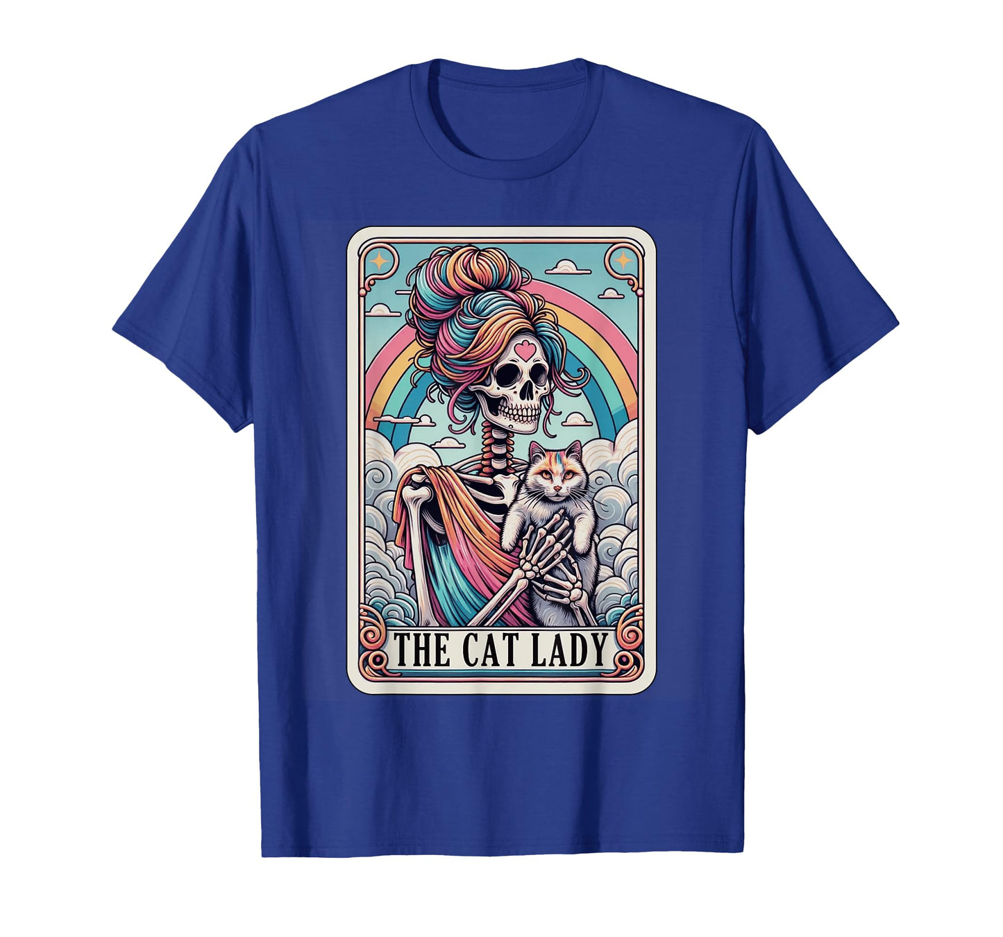 The Cat Lady Tarot Card Skeleton Mom Cat Lover Mothers Day T-Shirt