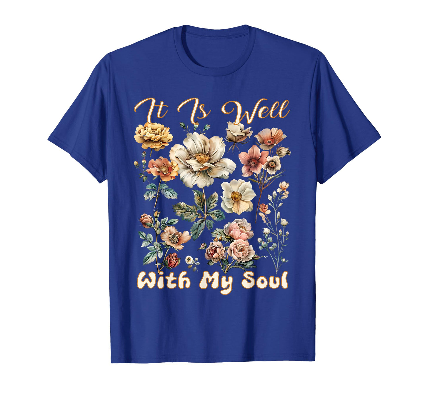 It Is Well With My Soul Inspired Faith Bible Wildflower Boho T-Shirt